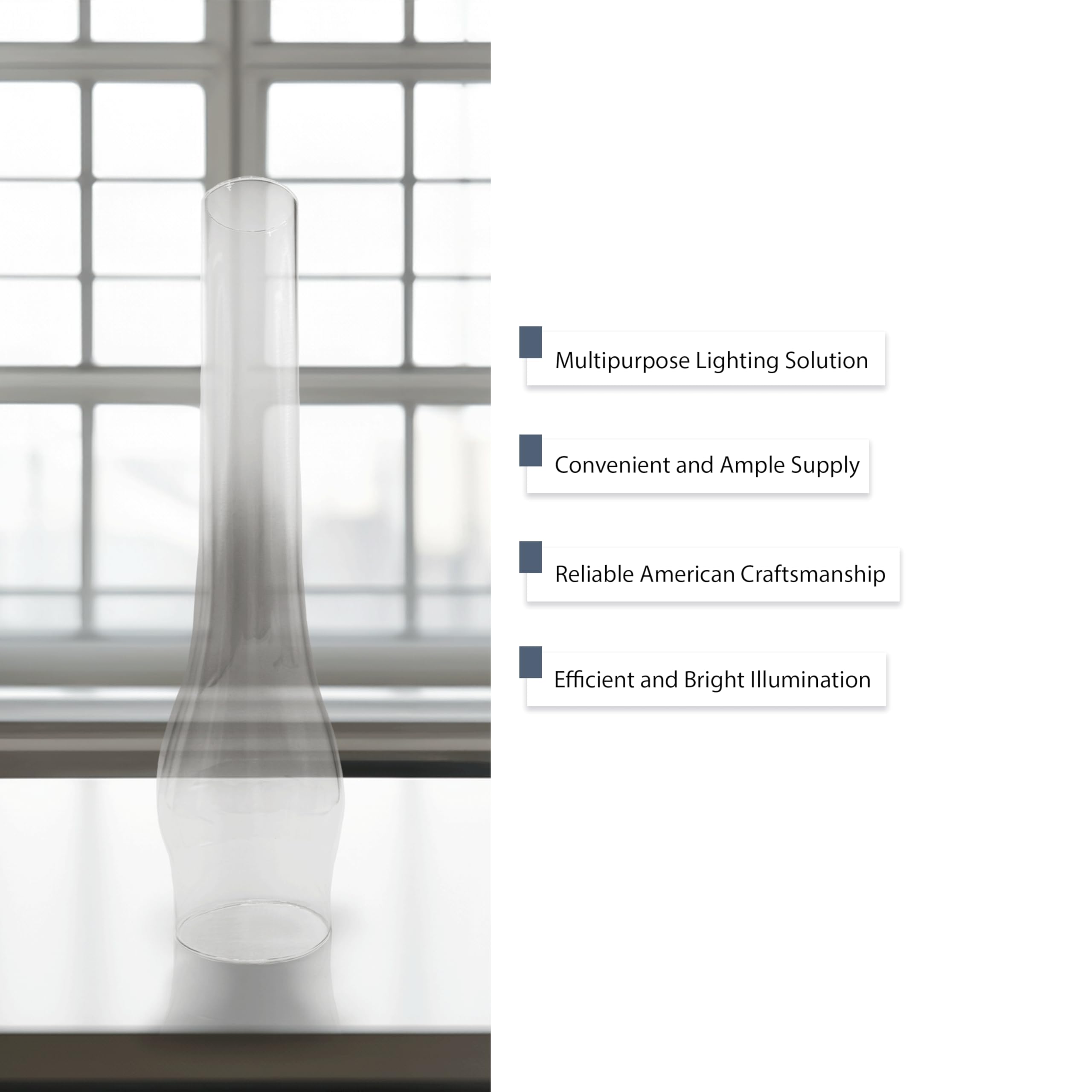 LIGHT OF MINE Oil Lamp Replacement Chimneys 3in x 14in Clear - Model PARE-CHIMN