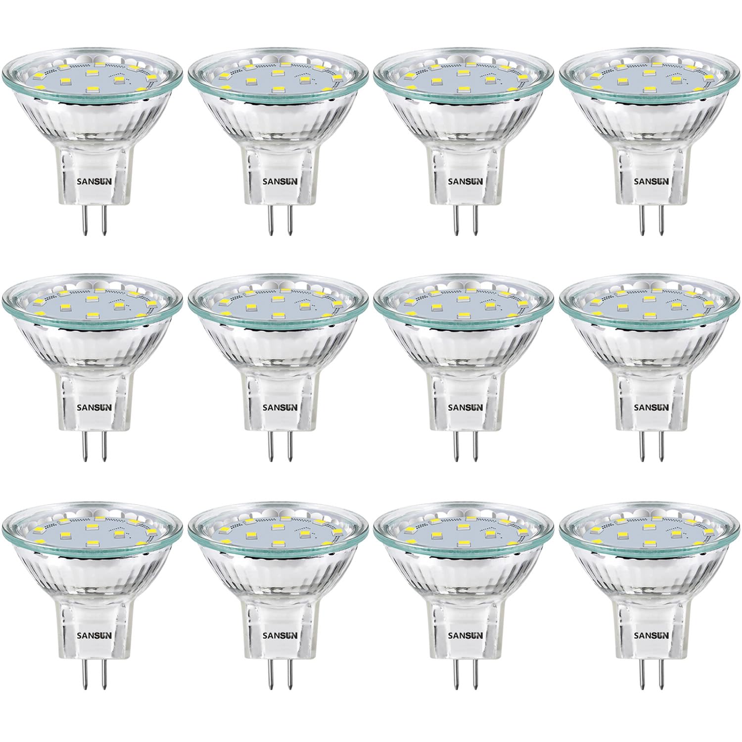 Sansun 3W Mr11 Led Landscape Light Bulbs, Low Voltage 12V 20W Halogen Replacement For Outdoor Landscape Spotlight And Track Ligh