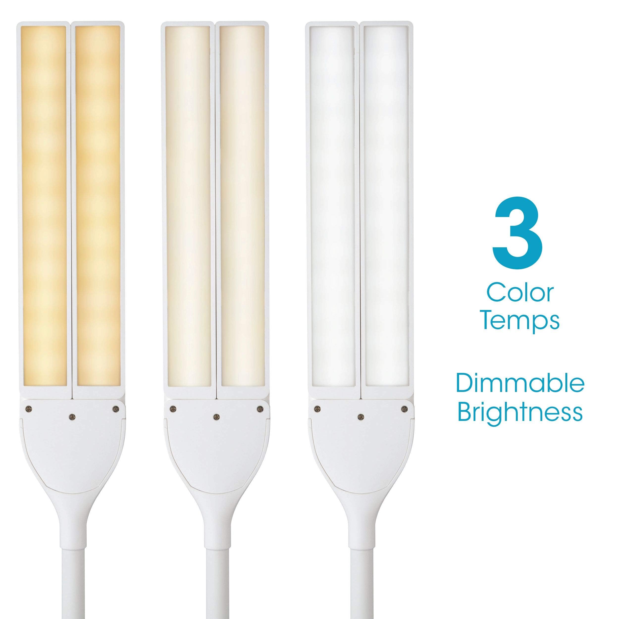 OttLite LED Desk Lamp - 3 Color Modes, Touch Controls, Adjustable Neck - White, Medium, Model N5900C