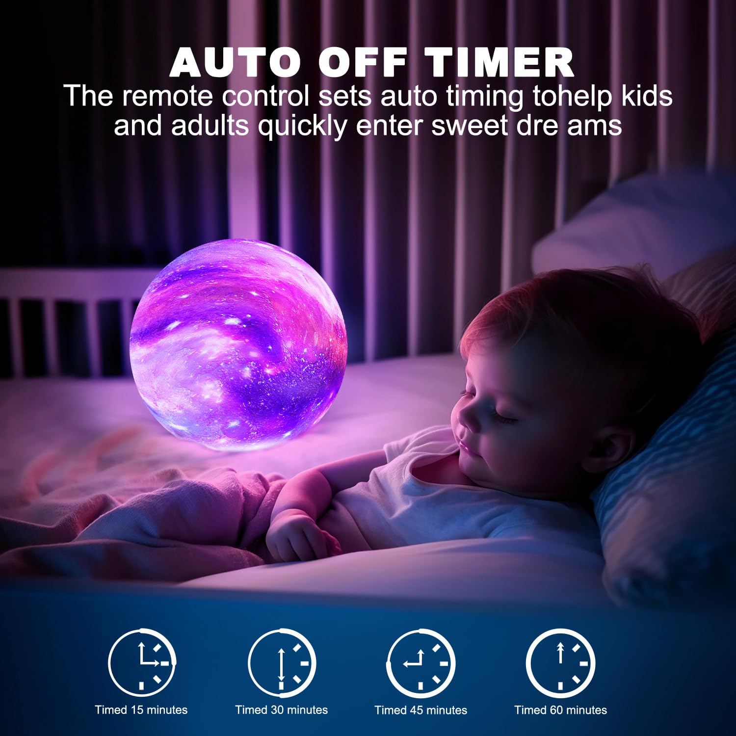Gropinfly Moon Lamp Galaxy Lamp 6 Inch 16 Colors Led 3D Moon Light, Remote & Touch Control Lava Lamp Moon Night Light Gifts For Girls Boys Kids Women Birthday