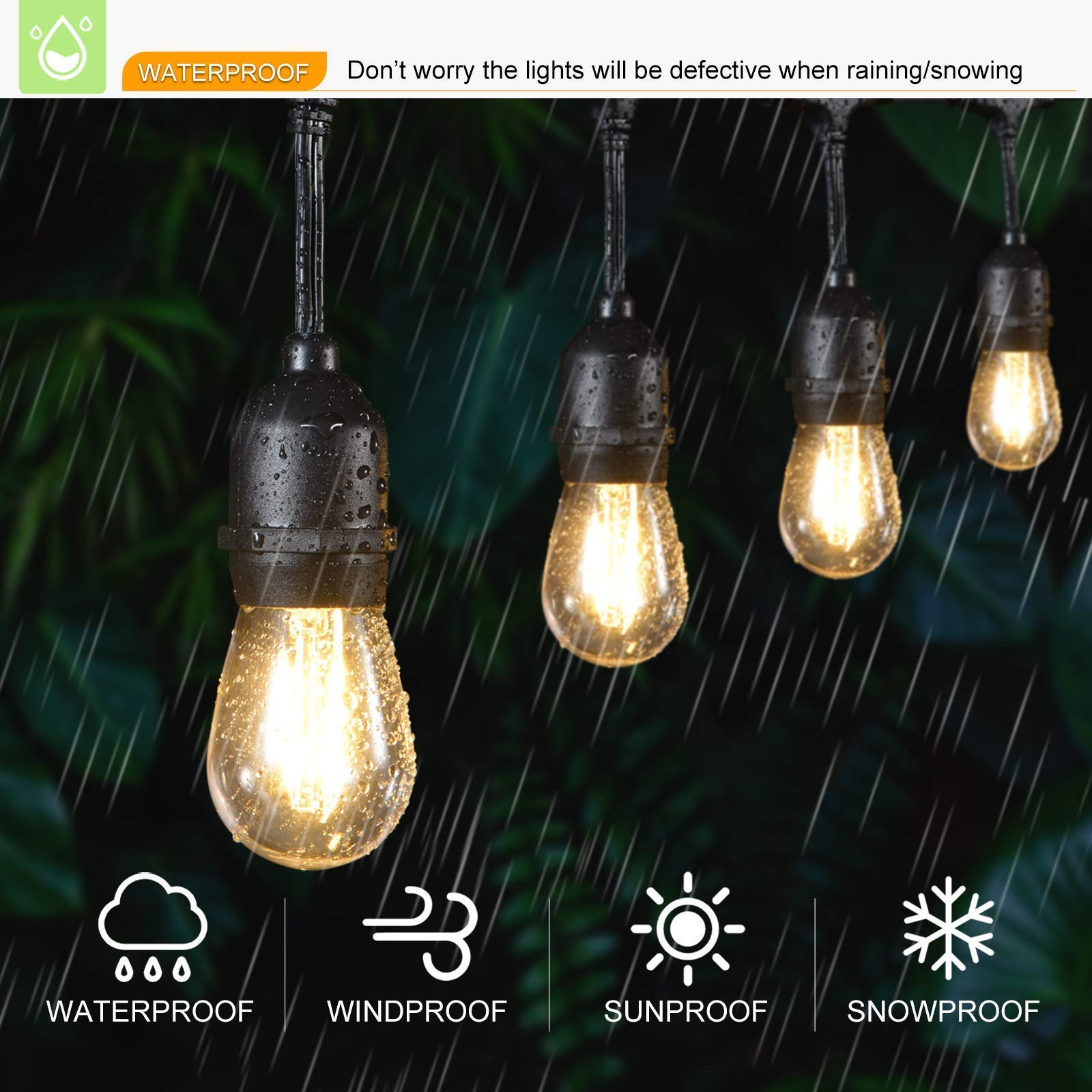 VISTERLITE 15 Pack Dimmable Shatterproof S14 LED Bulbs, Soft White 2700K, Plastic, E26 Base, Equivalent to 11-25W