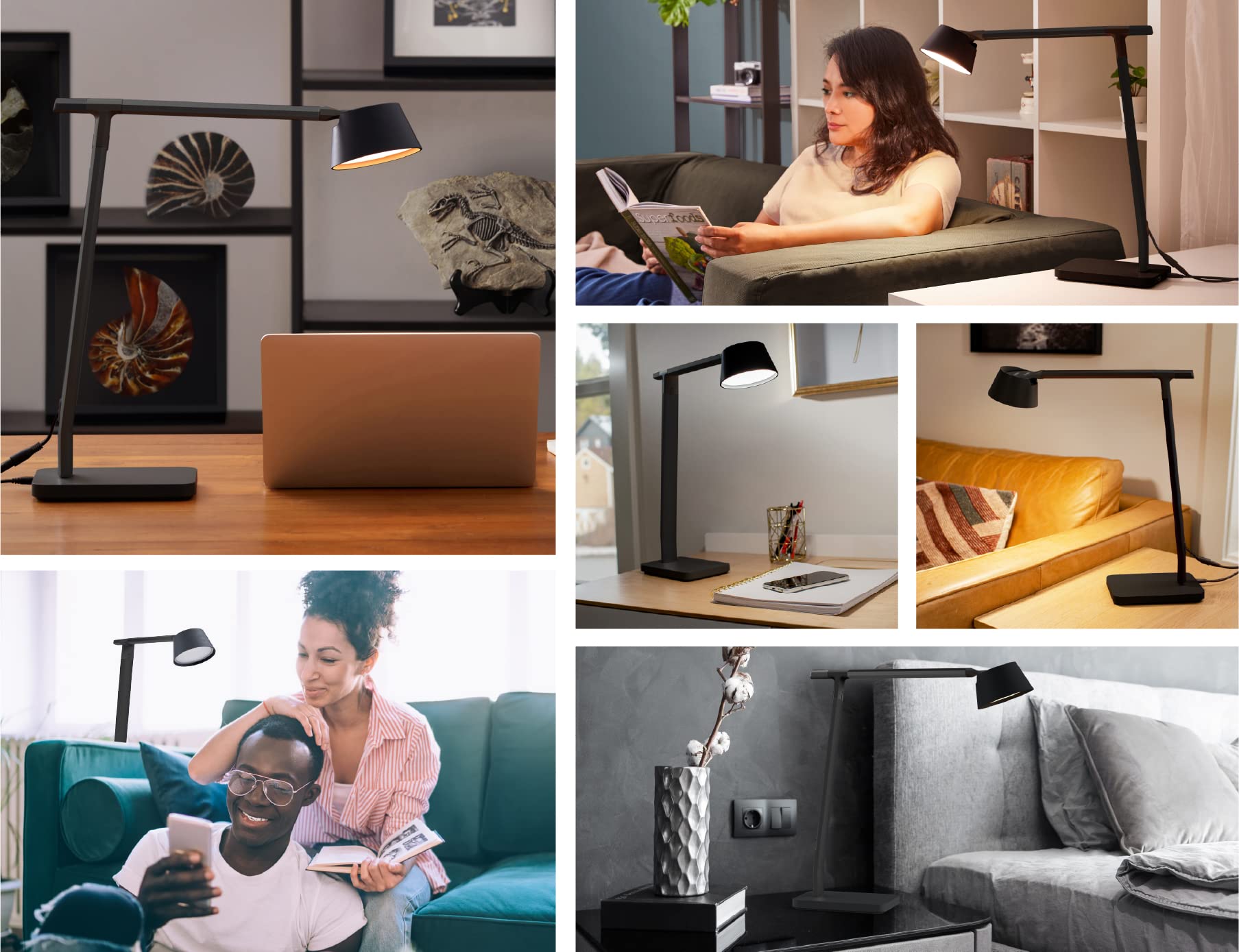 Black+Decker Verve Designer Desk Lamp With Usb Charging Port, True White Led + 16M Rgb Colors