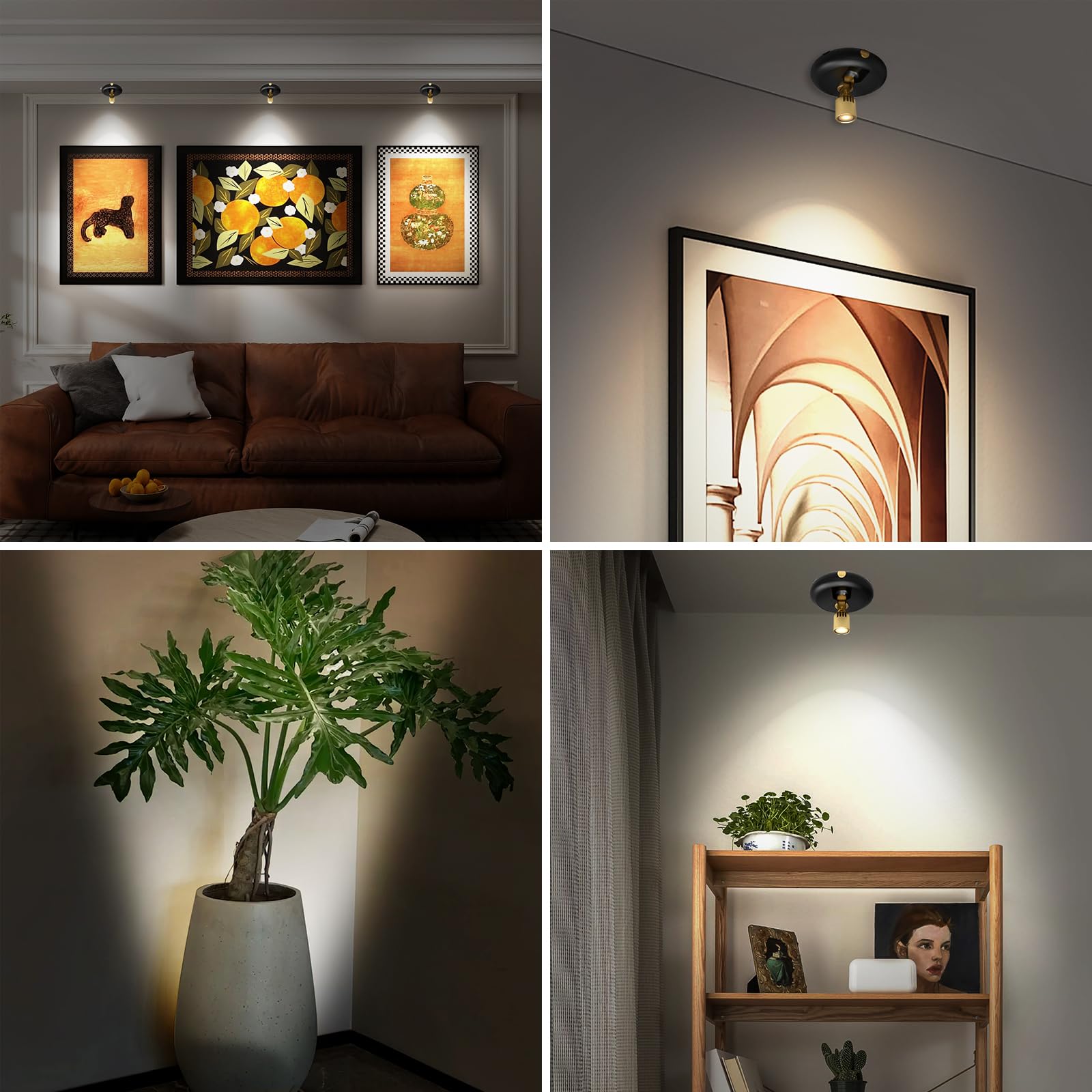 Indoor Plant Spotlight Battery Operated,Picture Light With Remote,Wall Painting Light,Wireless Uplight Dimmable Timer,Spot Light