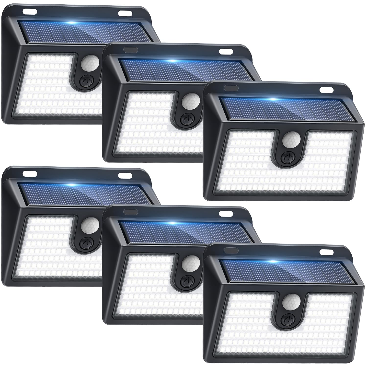 CLAONER Solar Motion Sensor Lights, Super Bright 6 Pack, Waterproof, Cool White, 3 Lighting Modes, Model SL356AB-CA