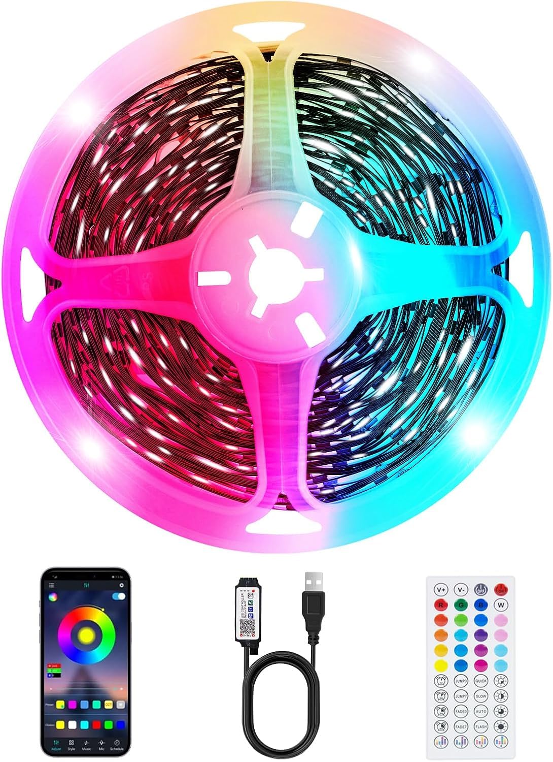 TK99SW TV LED Band  3.28ft Smart RGB LED Lights for 24-32 Inch TVs  Music Sync Bluetooth App & Remote Control  USB-Powered for Gaming  Bedroom  PC  Home Theater