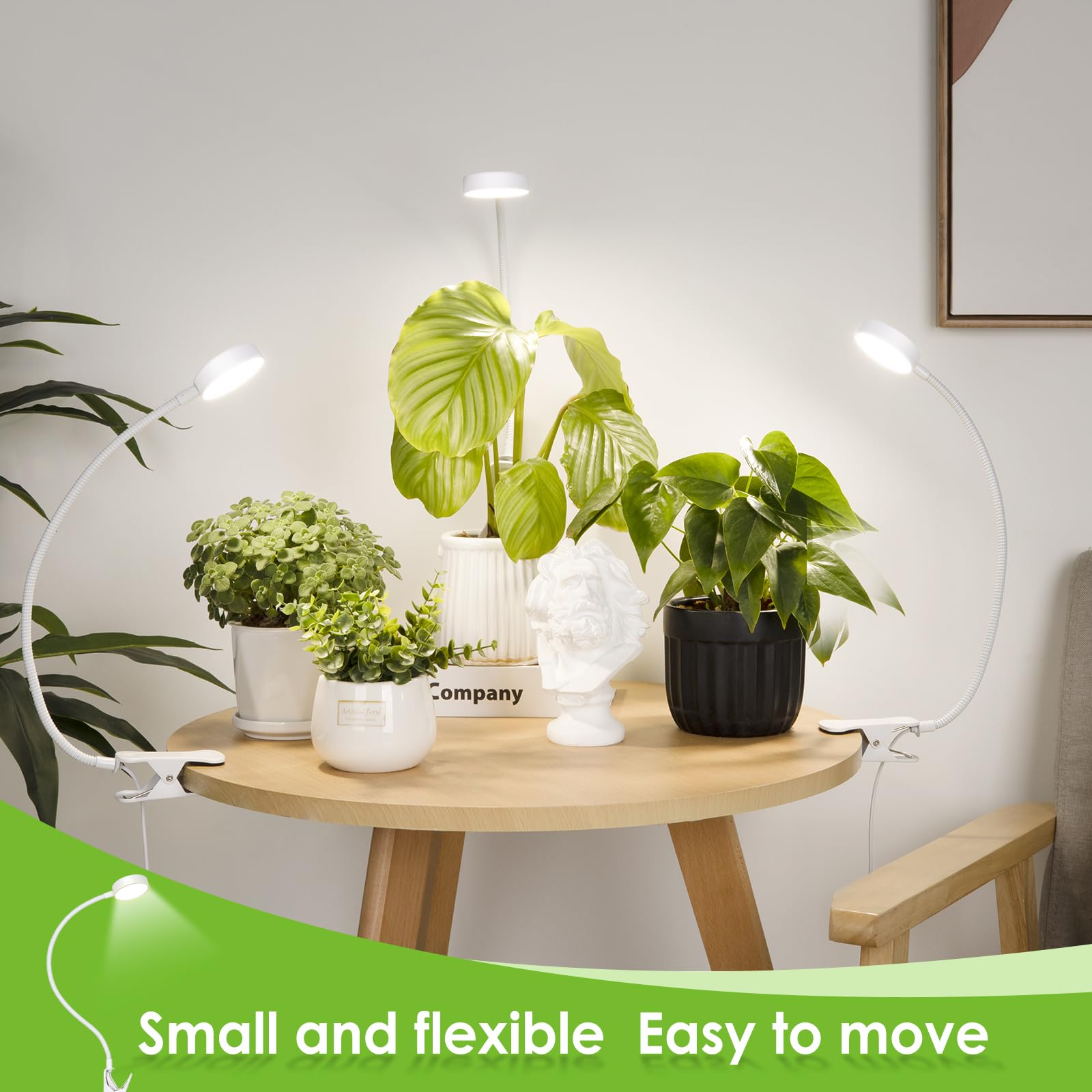 Lordem Small Pot Clip Grow Light, Full Spectrum Led Plant Grow Lamp For Indoor Growing, Auto On/Off Timer 4/8/12H, Plant Light With 4 Dimmable Brightness Levels, Ideal For Small Indoor Plants, 3 Pack