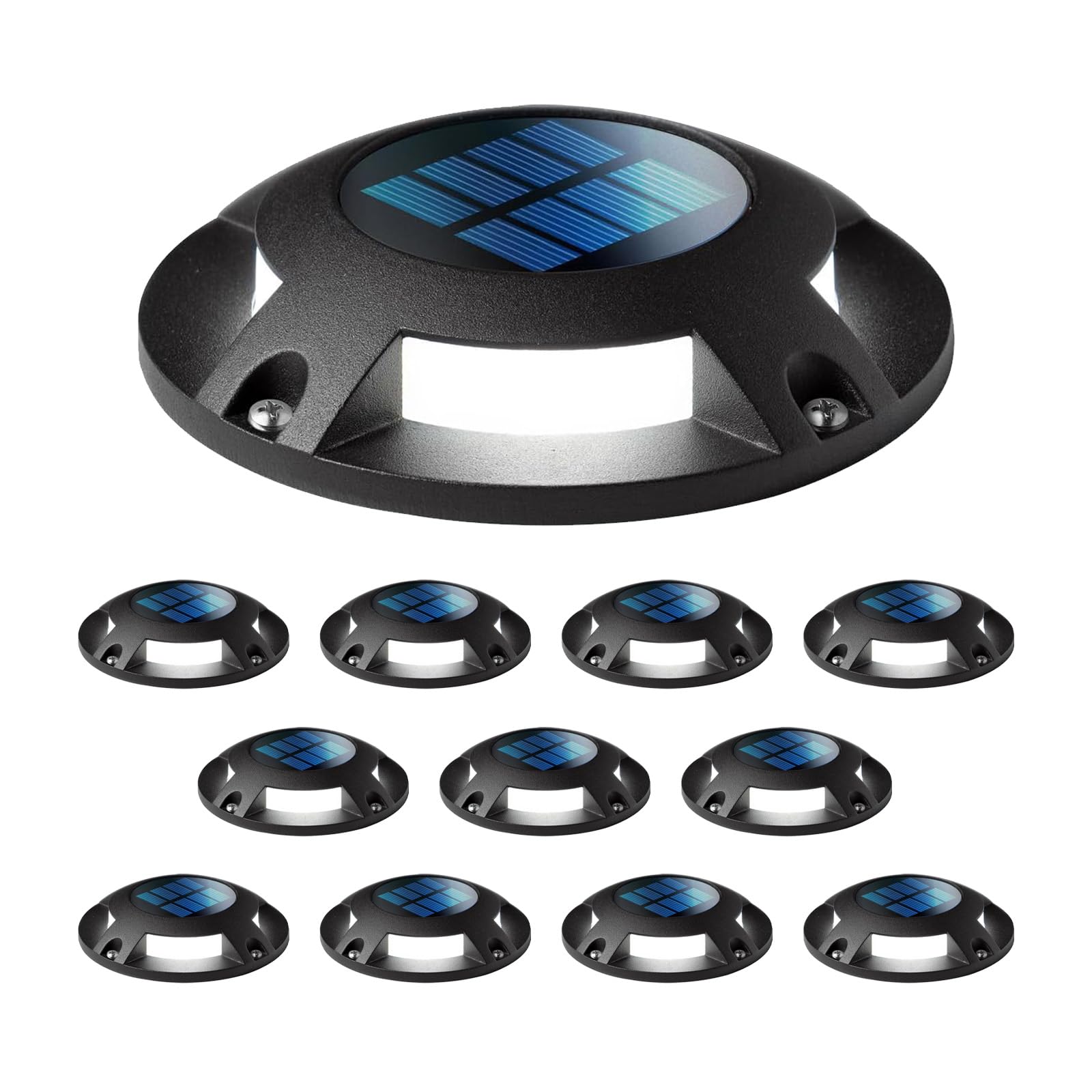 Home Zone Outdoor Solar Deck Light, 20 Lumens, Waterproof, Black, Aluminum Plastic Case, Model ELJ7965V