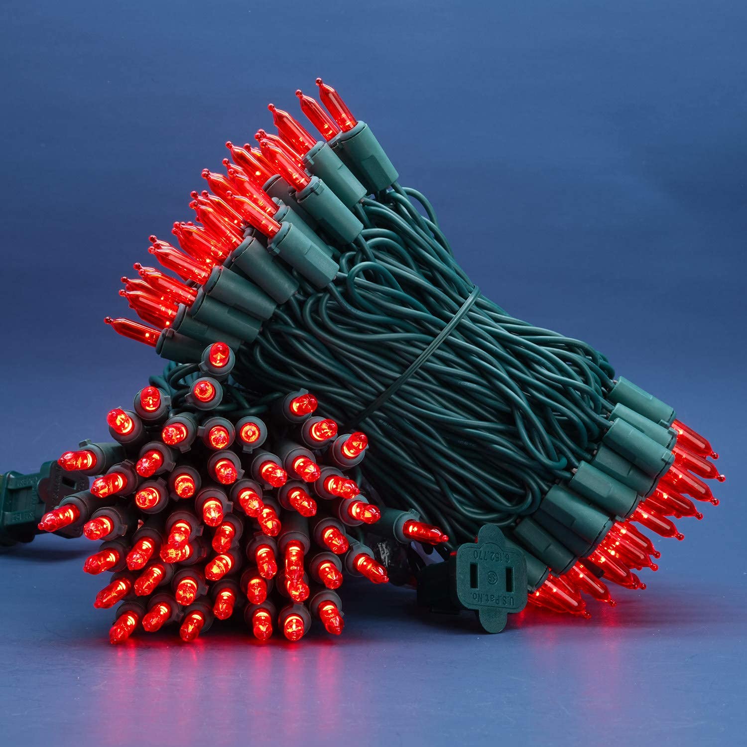 Sweet Shine 200 Count Red Led Christmas Lights, 66 Ft Green Wire, Ul Certified Holiday String Lights