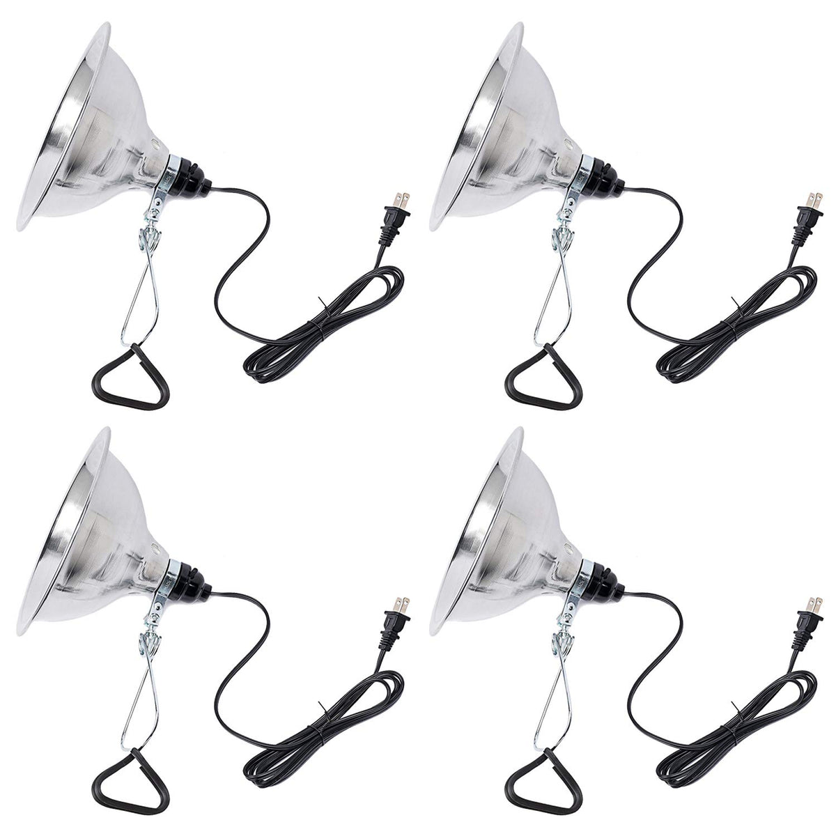 Simple Deluxe Hiwkltclamplightmx4 4-Pack Clamp Lamp Light With 8.5 Inch Aluminum Reflector Up To 150 Watt E26 Socket (No Bulb In