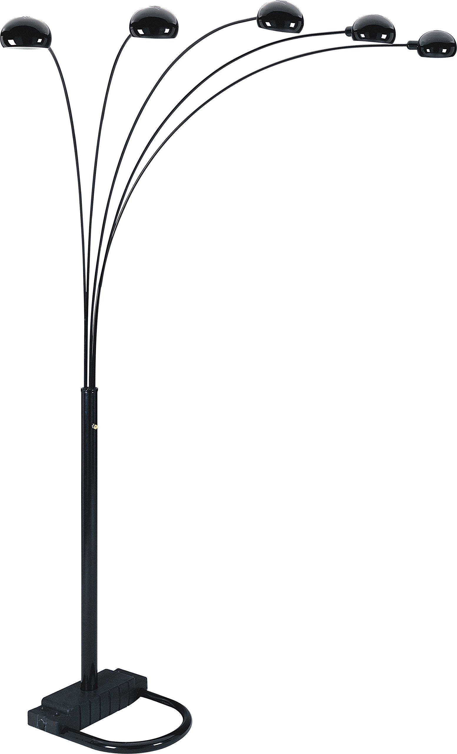 Sh Lighting 5 Adjustable Arm Arching Floor Lamp - Features A Dimmer Switch For Perfect Light Settings - 84&quot; Tall Great For Living Rooms, Bedrooms, Or Arching Over Couches (Black)