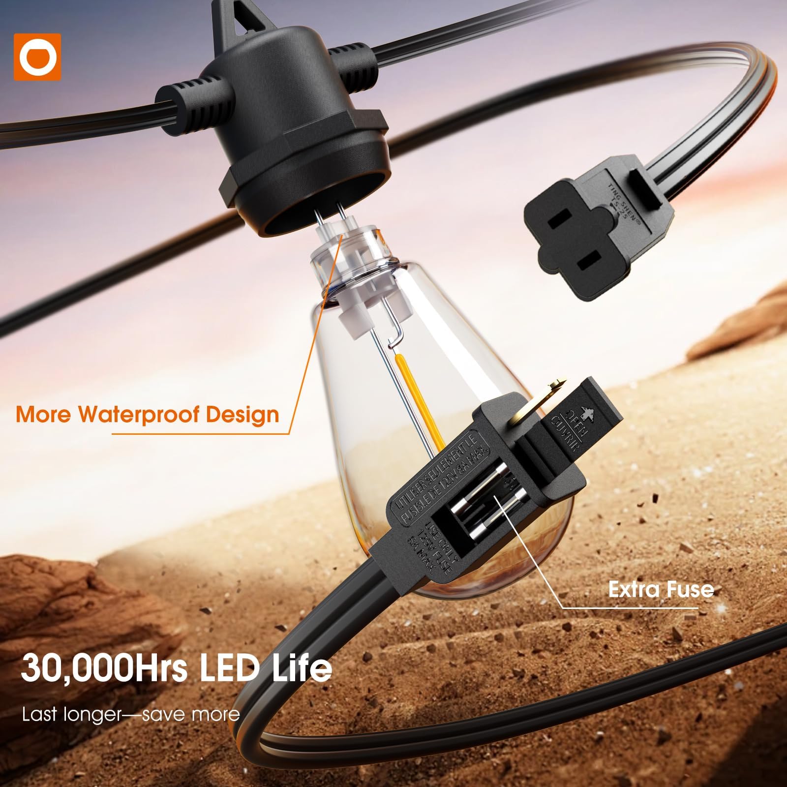 Addlon 100Ft Outdoor String Lights Led Waterproof Patio Lights With 54 Edison Dimmable Bulbs Shatterproof Hanging Lights For Out