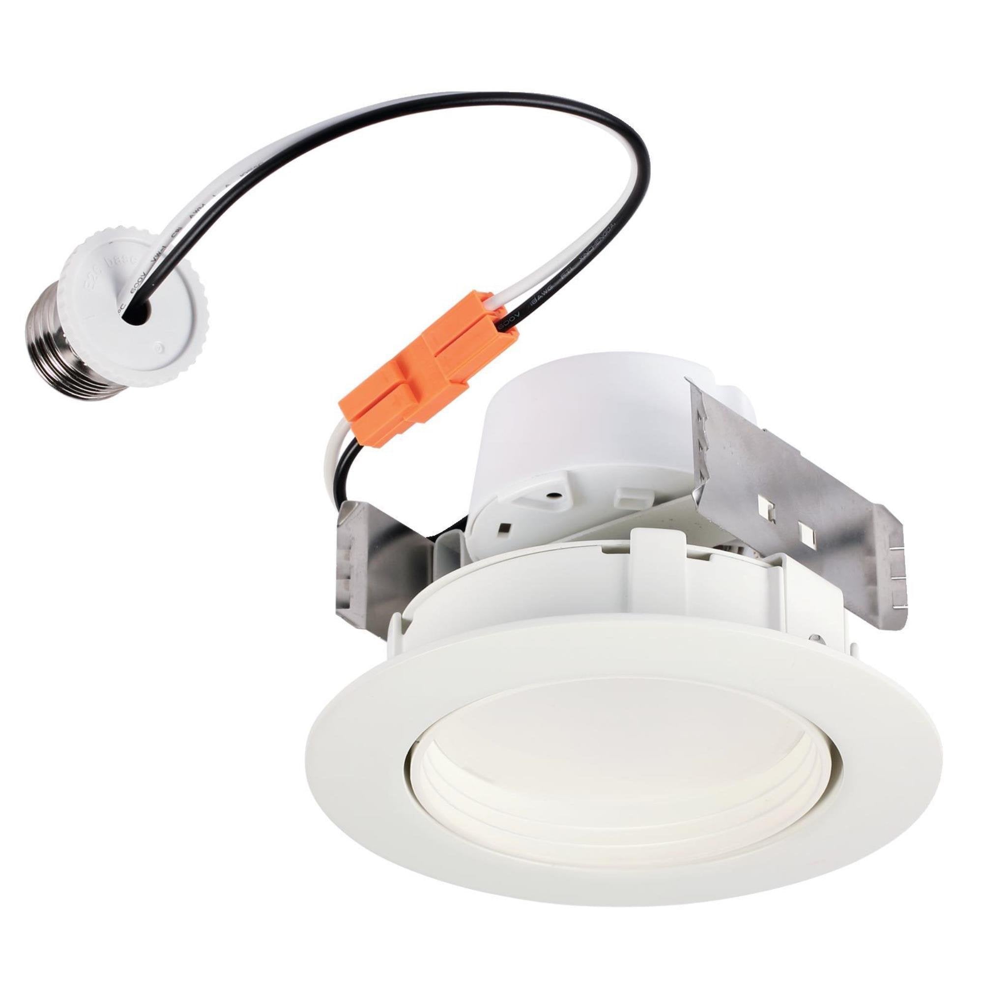 Westinghouse 5082000 4-Inch LED Downlight Dimmable Warm Light Bulb, 65-Watt Equivalent, White Trim, Medium Base
