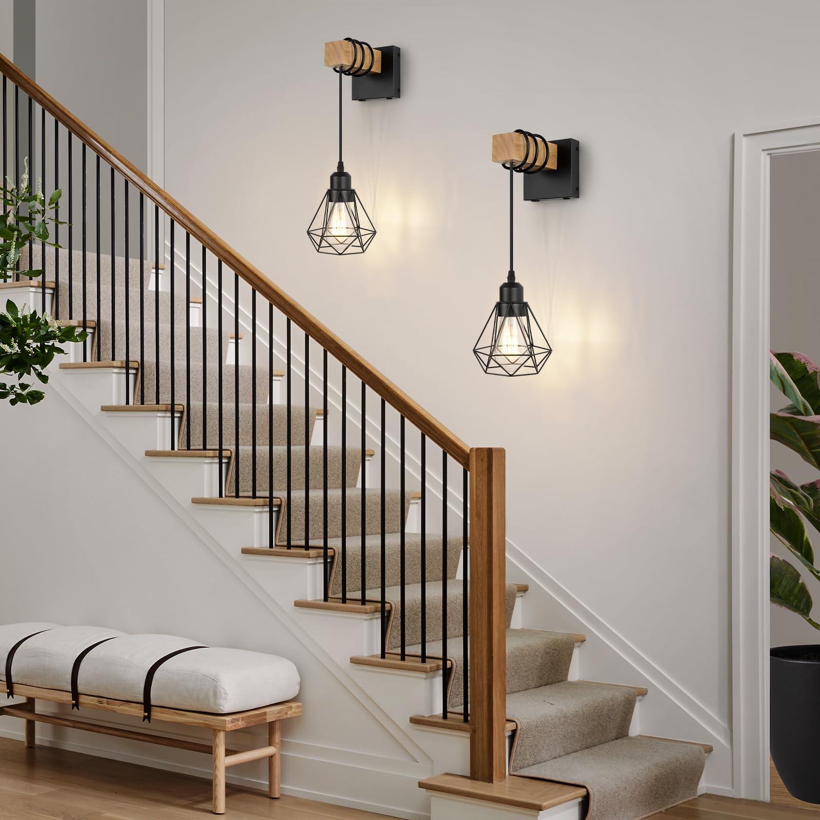 HLILCEH Battery Operated Wall Sconces Set of 2, Dimmable, Remote Control, 10inch, Black, Model WL-2FGZSBK-W-US