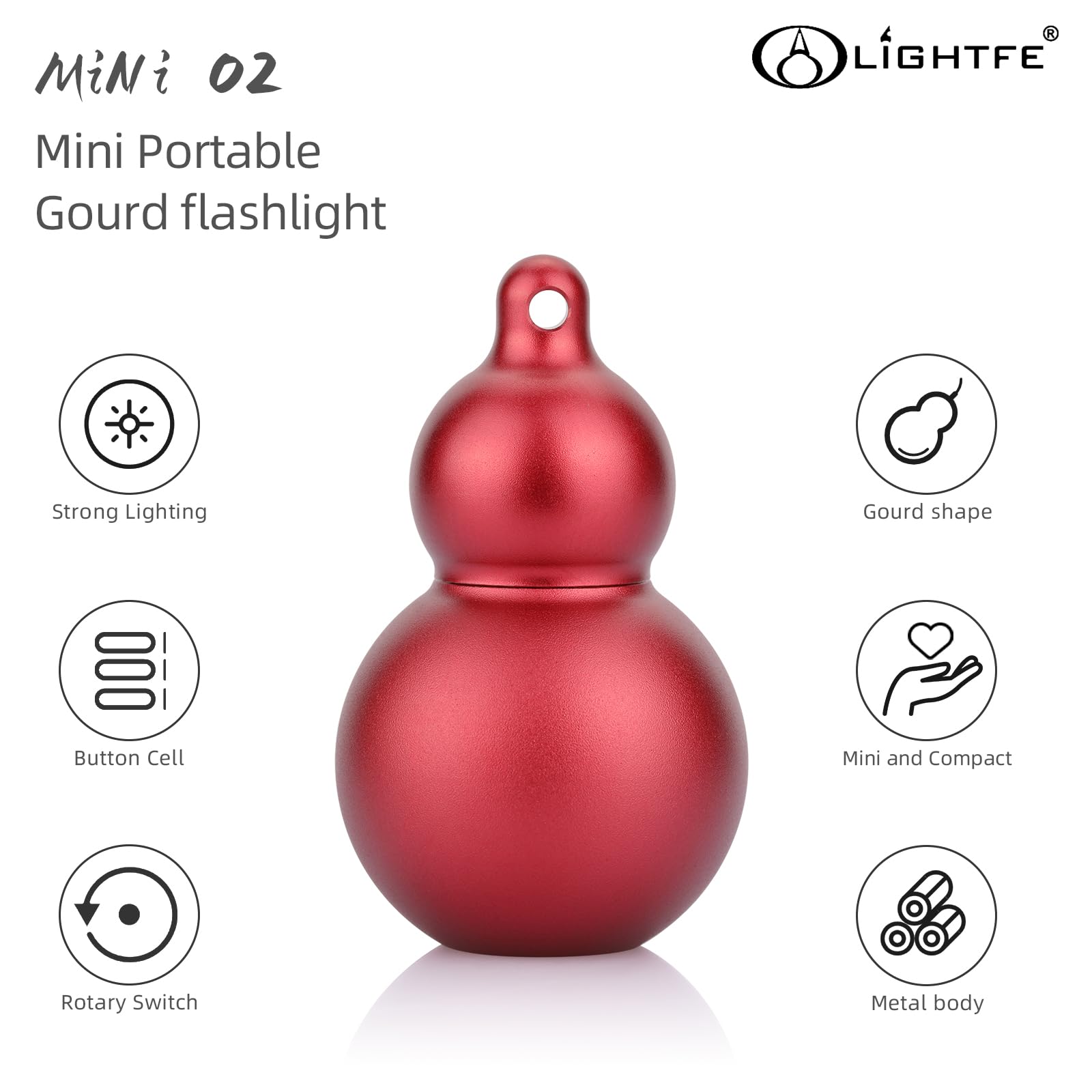 Lightfe Mini Flashlight Keychain Jewelry Mini Handheld Emergency Light (Mini02 Red)