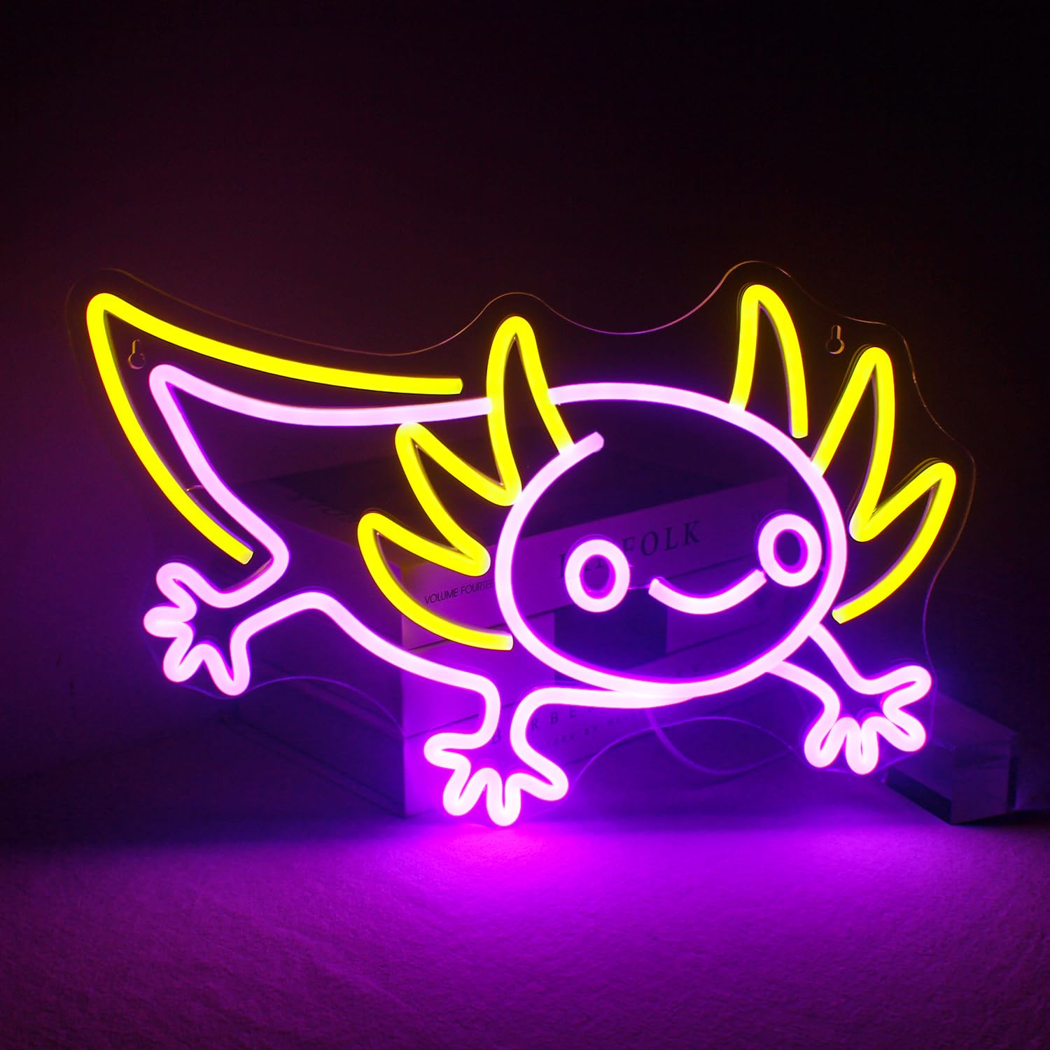 Lucunstar Axolotl Neon Sign,Anime Neon Sign,Neon Signs For Wall Decor,Man Cave Decor For Men,Neon Light For Wall,Anime Kawaii Le