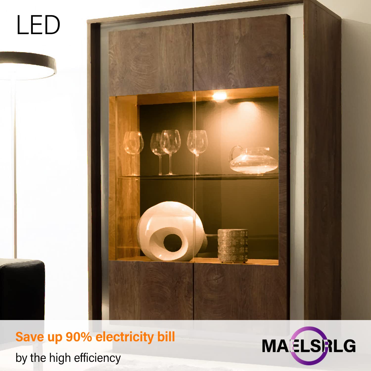 Maelsrlg PAR16 LED Recessed Spotlight Bulb, 6W (60W Equivalent), Soft White 2700K, 4-Pack, Non-Dimmable, Flicker-Free