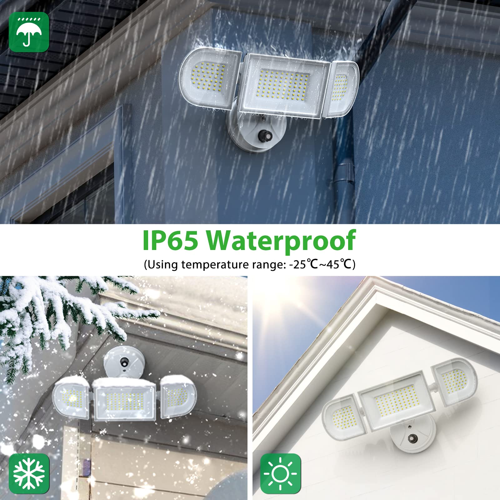 Imaihom 100W Dusk To Dawn Led Flood Lights, 9000Lm, Adjustable Heads, Ip65 Waterproof