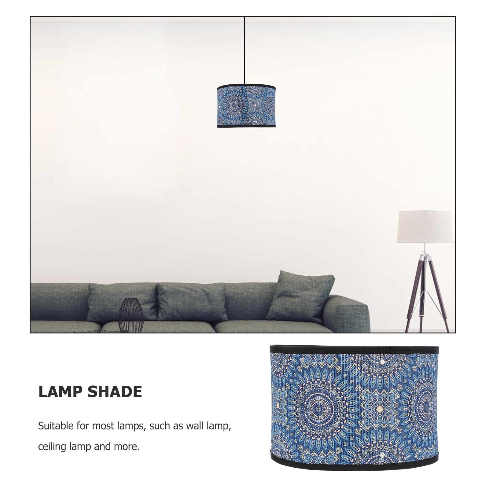 Uonlytech Bamboo Lamp Shade Metal Clip On Bulb Barrel Light Covers Vintage Mandala Chandelier Protector For Table Chandelier Wal