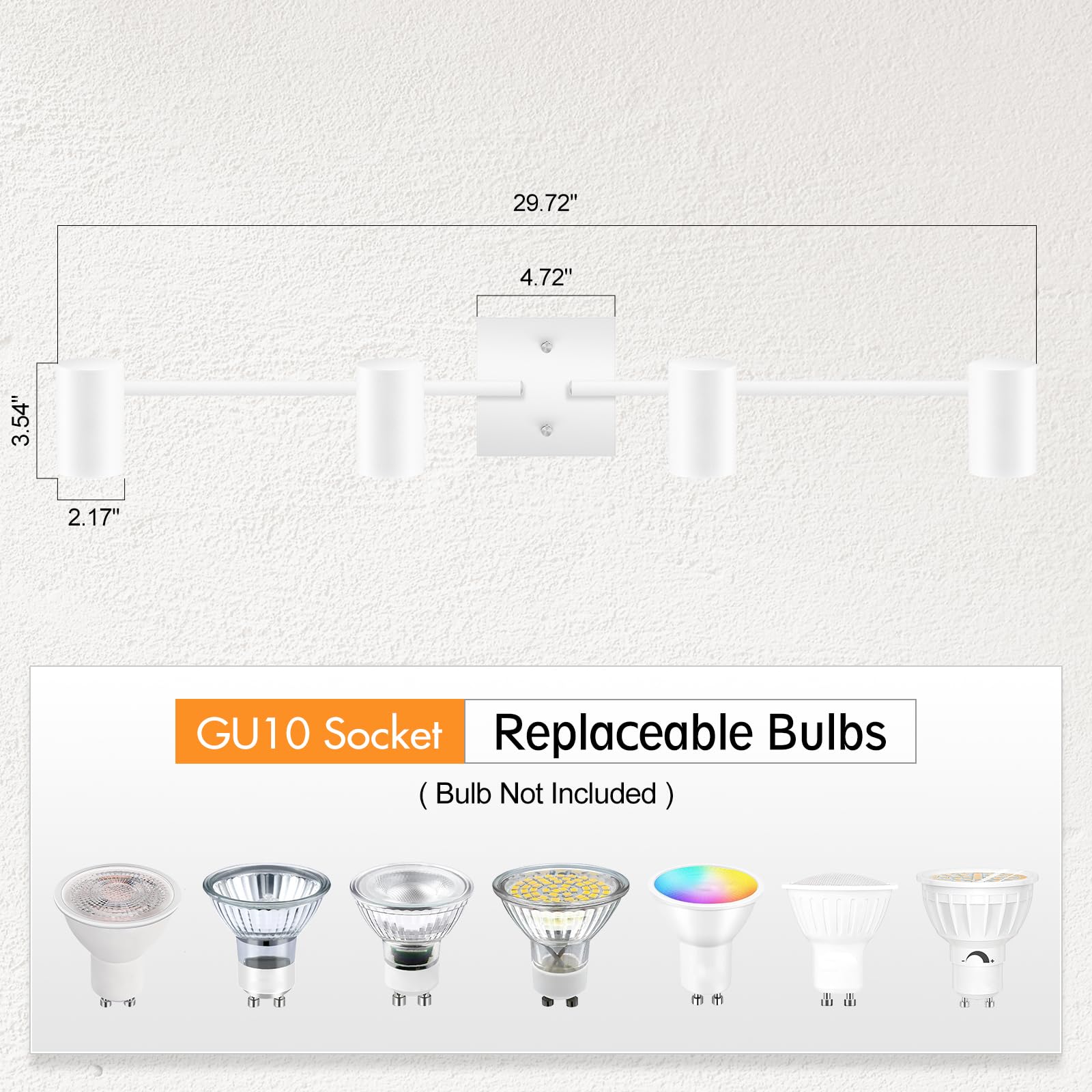 Boostarea 4-Light Track Lighting Kit, Modern Track Lighting Fixtures Ceiling, Rotatable Light Heads, Flush Mount Ceiling Spotlig