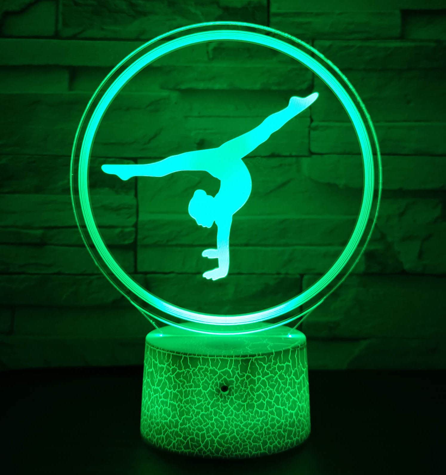 Glorivo Gymnastics Yoga Led Night Light,16 Colors Remote Control & Smart Touch Dimmable 3D Illusion Bedside Lamp,Bedroom Decorat
