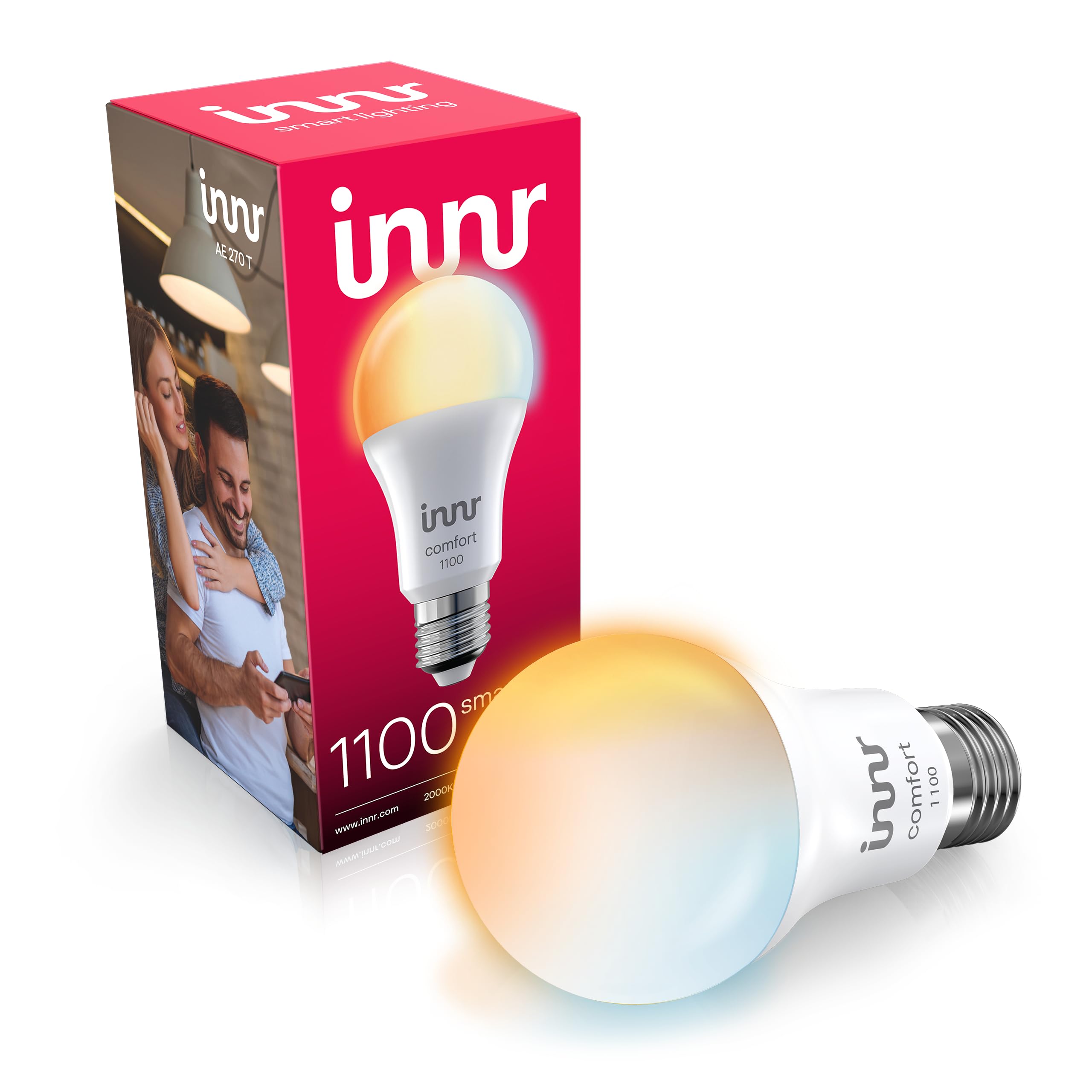 Innr Smart Light Bulbs, A19 Zigbee, Works With Philips Hue* And Alexa (Bridge Required), Warm To Cool White, Dimmable, E26 Led B