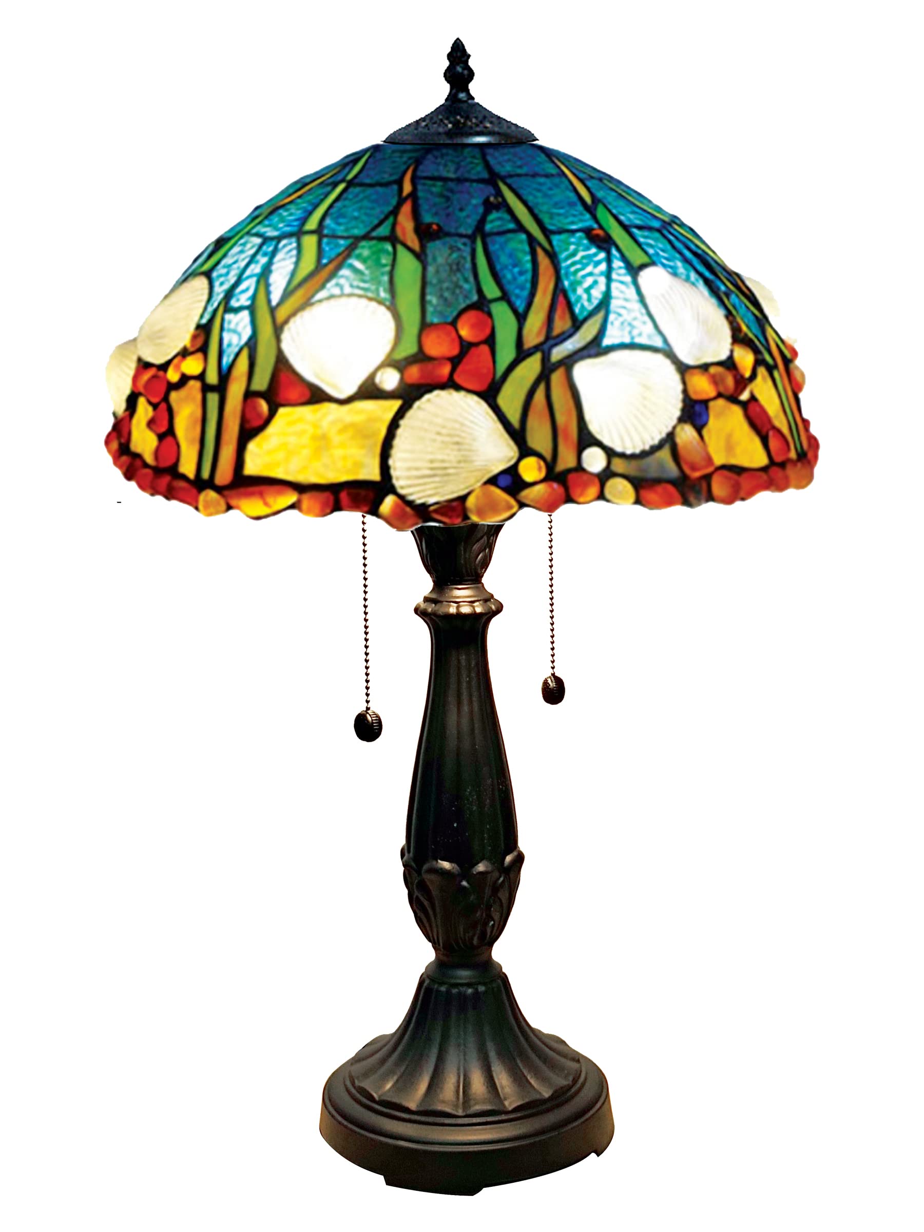 Dale Tiffany TT19052 Coral Sea Tiffany Table Lamp, Fieldstone, Multicolor