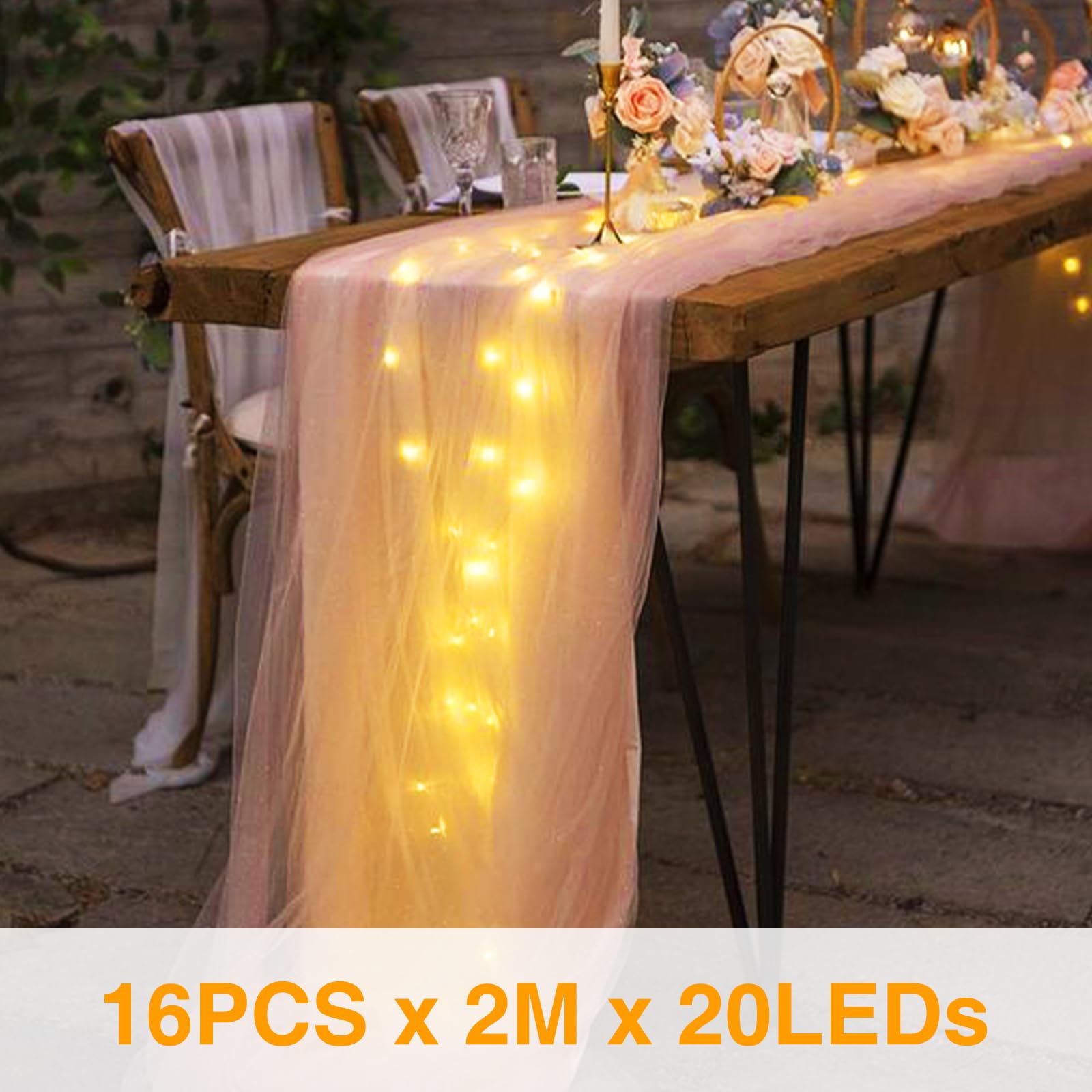 Onforu Fairy Lights 16 Pack, 6.5ft Battery Operated, IP67 Waterproof, Warm White Mini LED Twinkle Lights for Decor