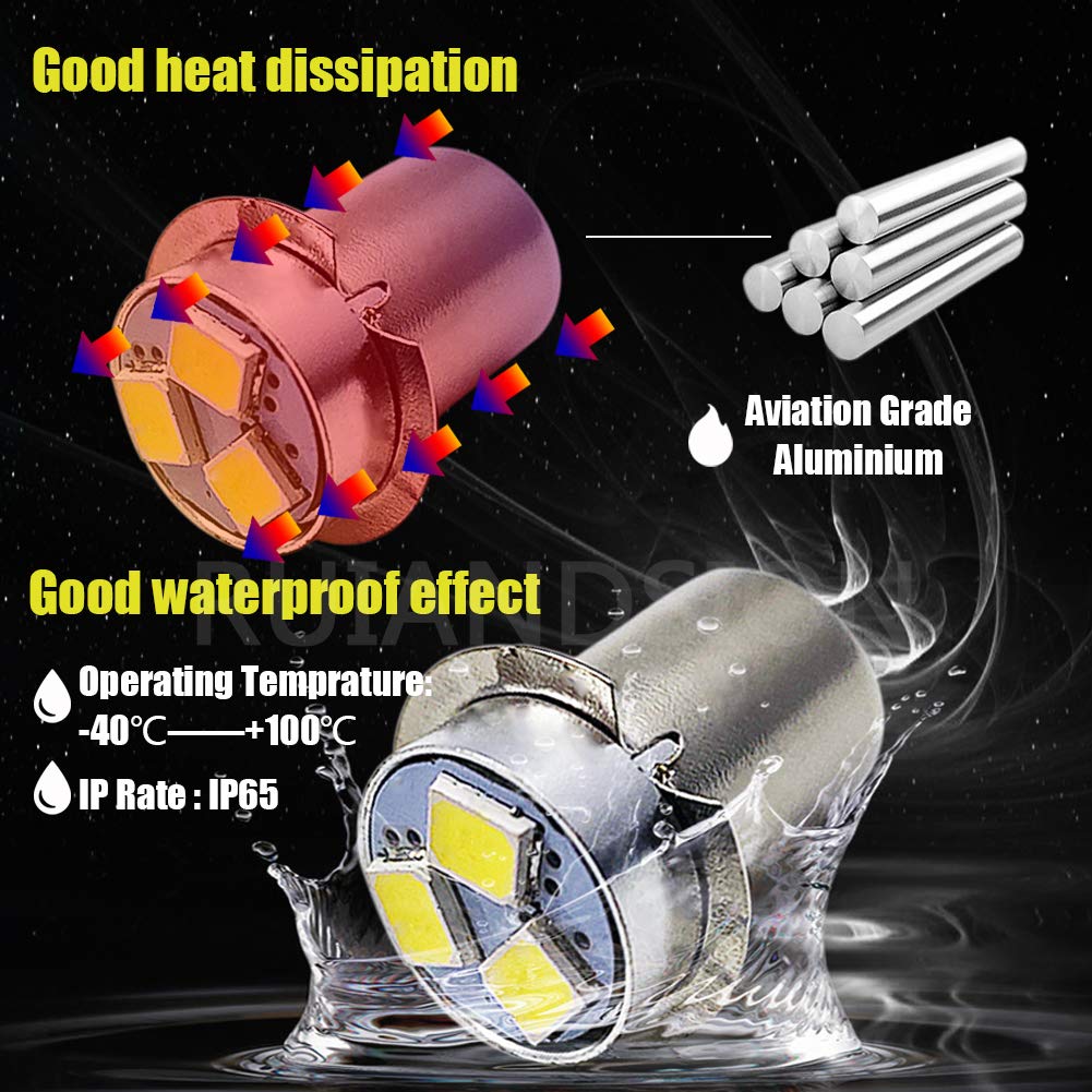 Ruiandsion 2Pcs 3V White Led Bulb P13.5S With 2835 3Smd Chips