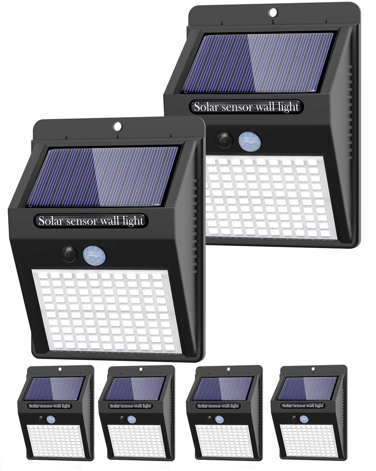 6 Pack Solar Lights Outdoor, 3 Modes/100LED Solar Security Lights Wireless IP65 Waterproof Solar Motion Lights Outdoor Solar Wal