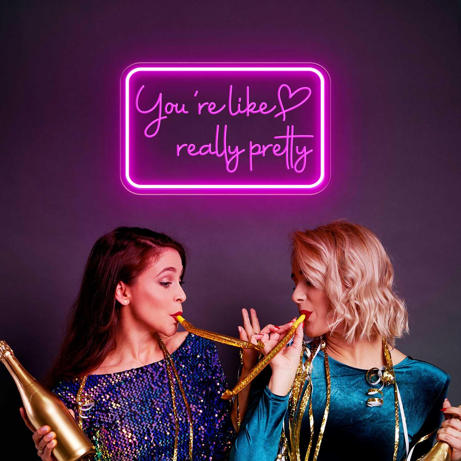 PSPCBS Neon Sign - LED Wall Decor, USB Powered, Adjustable Brightness, 10x16 inches, Acrylic, Pink-Pretty
