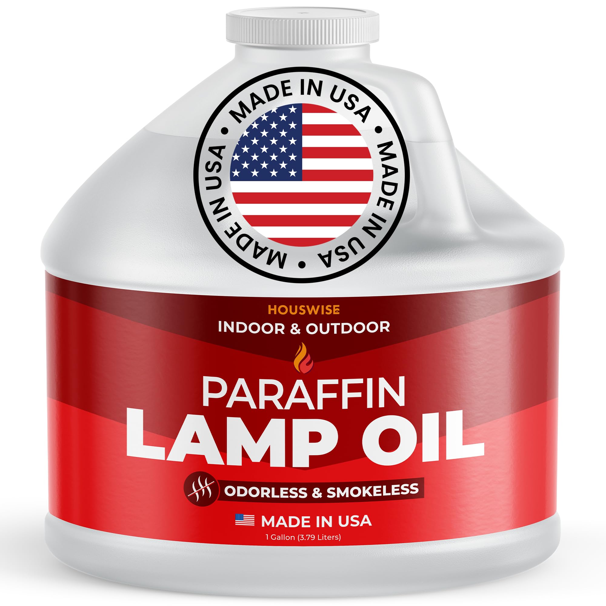 Houswise enhanced Liquid Paraffin Lamp Oil - Smokeless, Odorless, 1 Gallon, Clear, Model PRFN_1G_1