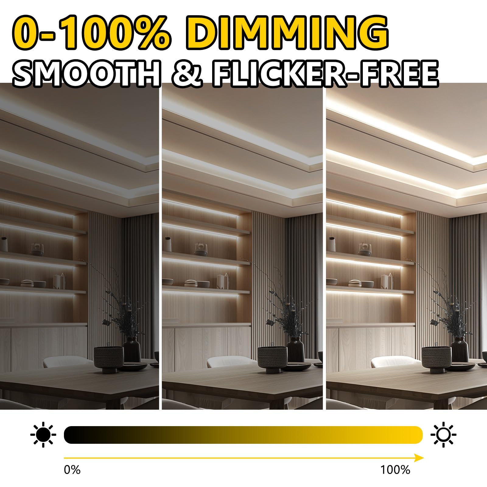 Emitever 16.4Ft Cob Led Strip Lights 4000K, 360+ Lumens, Ul Listed, 256