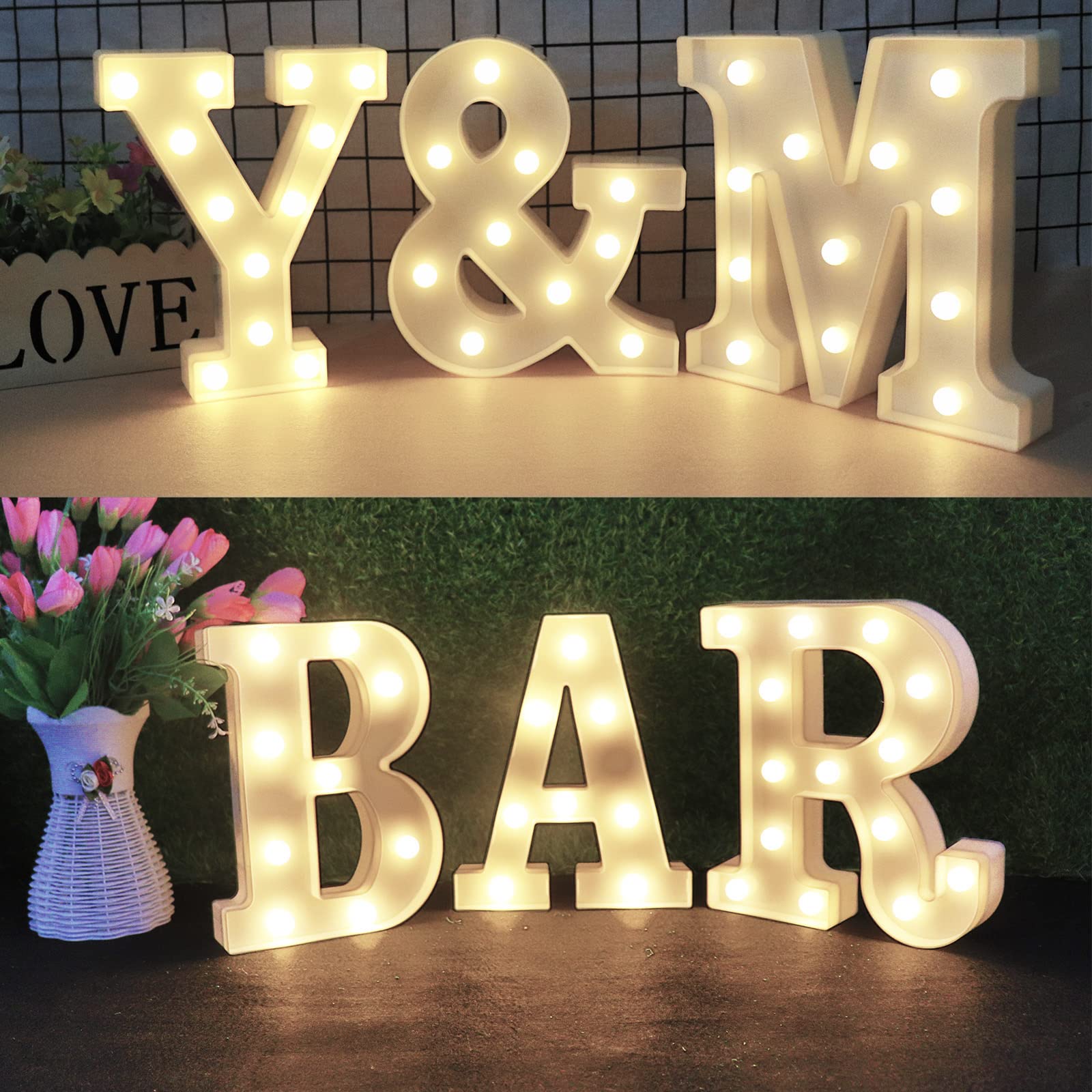 AUSAYE LED Letter Light Sign for Home Party Wedding Decoration - Plastic, Letter I