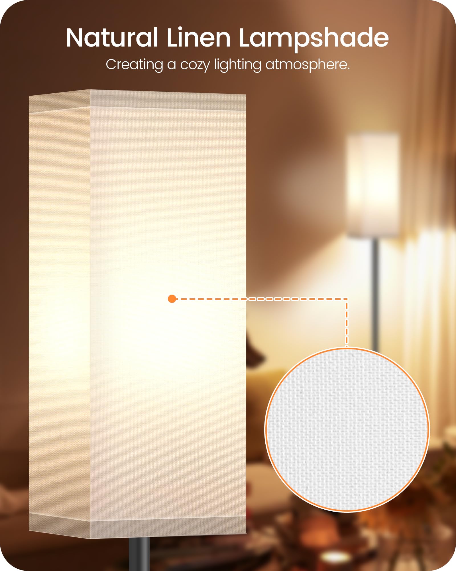 Goebleson Modern Floor Lamp With Foot Switch, Minimalist Design For Living Room & Bedroom, Black/White