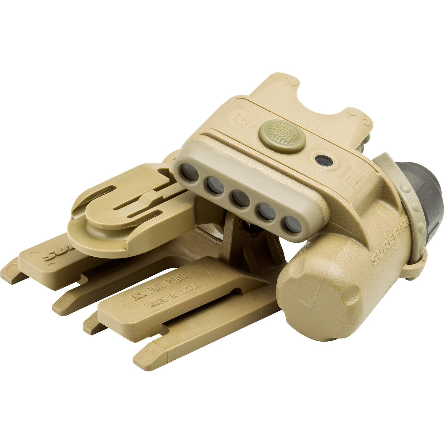 SureFire HL1-A Helmet Light with multiple low-signature spectrums of light and ratchet mount, Tan