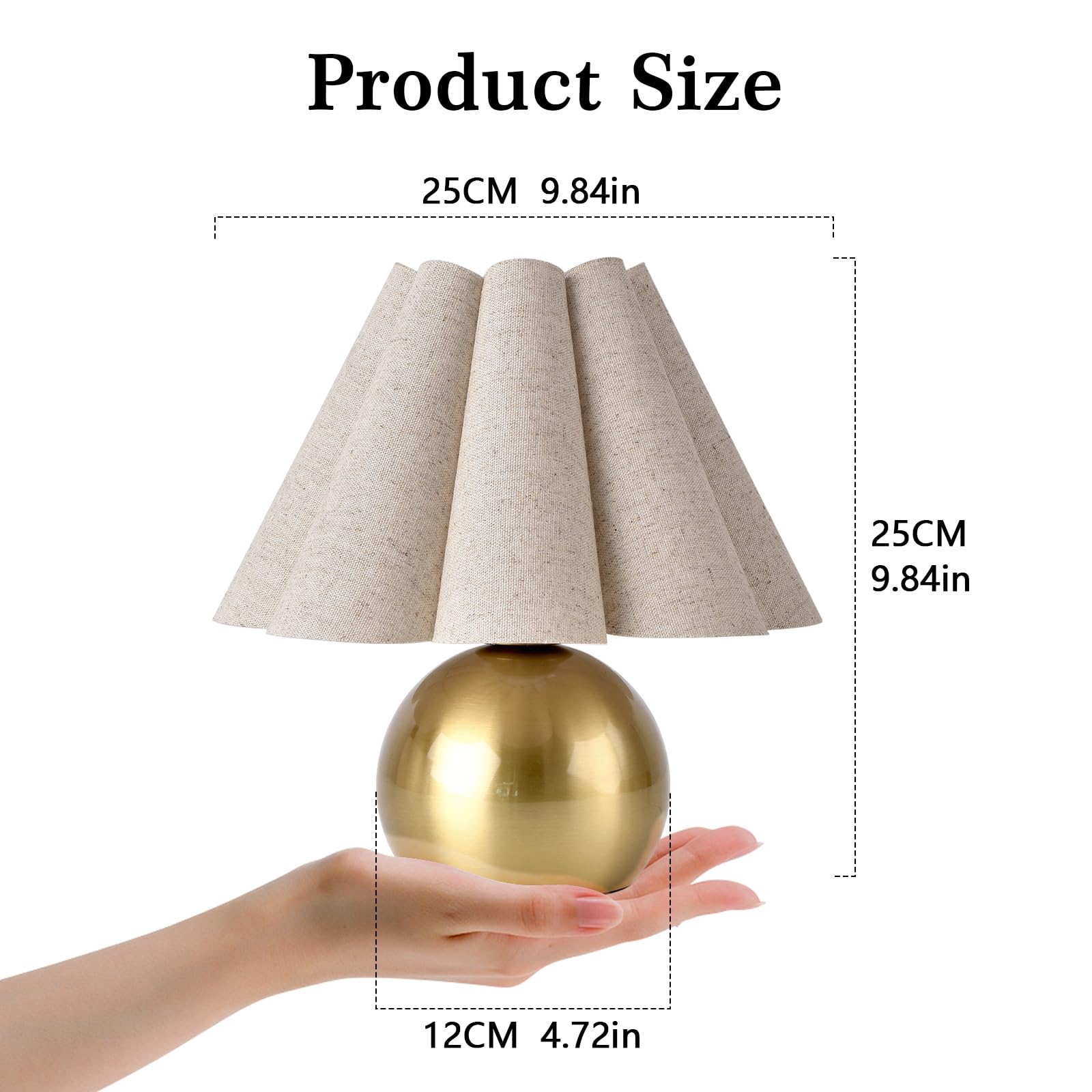 Ziqqeelam Gold Small Touch Control Table Lamp For Bedroom, Brass Gold Bedside Lamps For Nightstand, Cute Mini Table Lamps For Sm