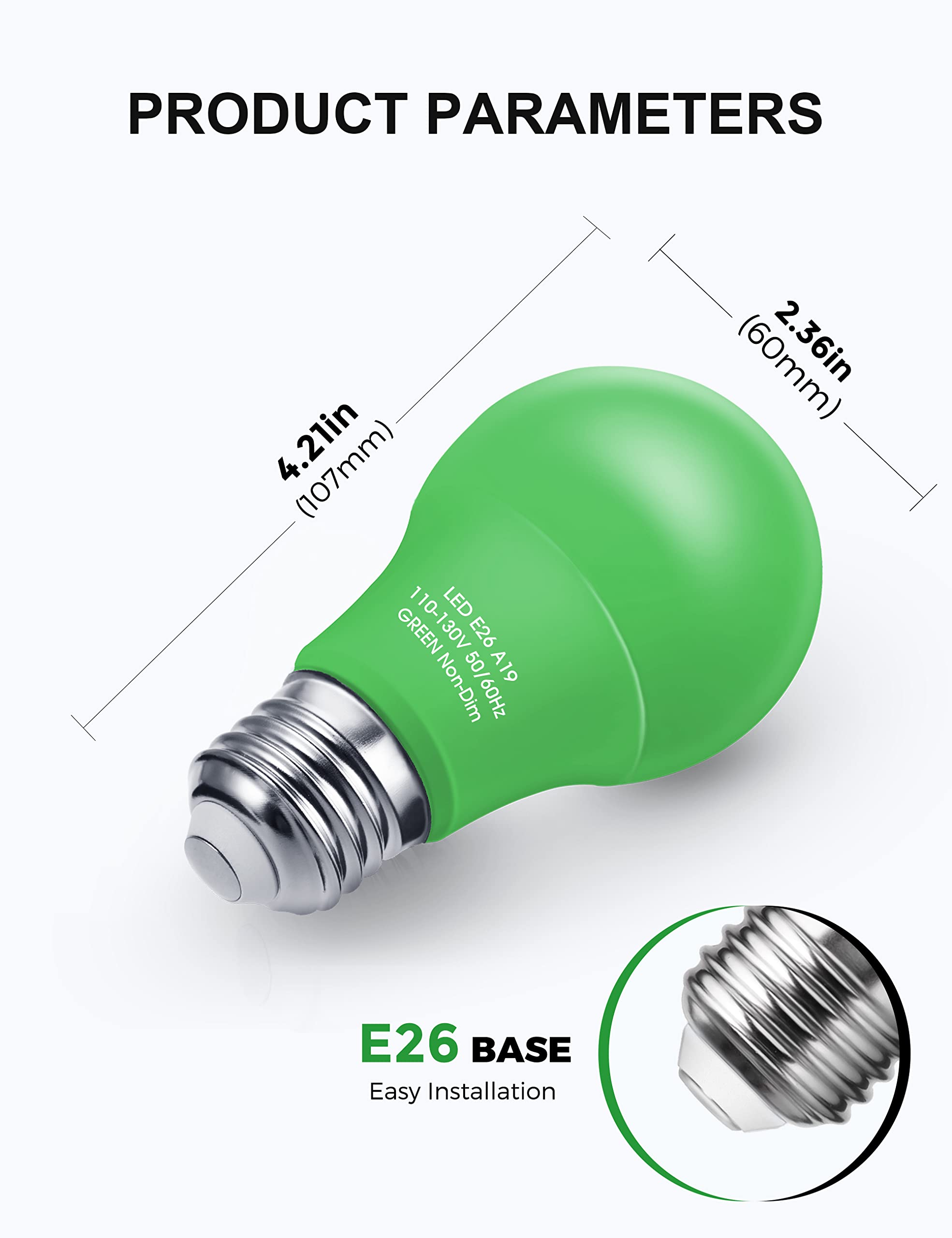 Woxeon Orange Led Light Bulb [4 Pack] - A19 9W E26 Base For Halloween & Holiday Decor