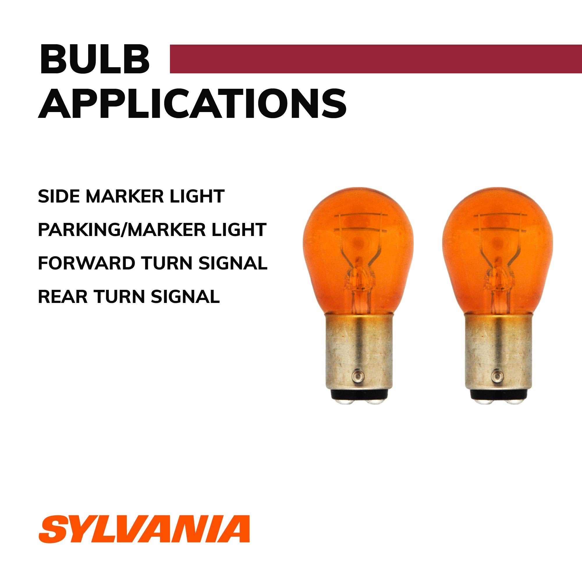 SYLVANIA 1157A Long Life Amber Bulbs, 2 Count, Ideal for Park and Turn Lights