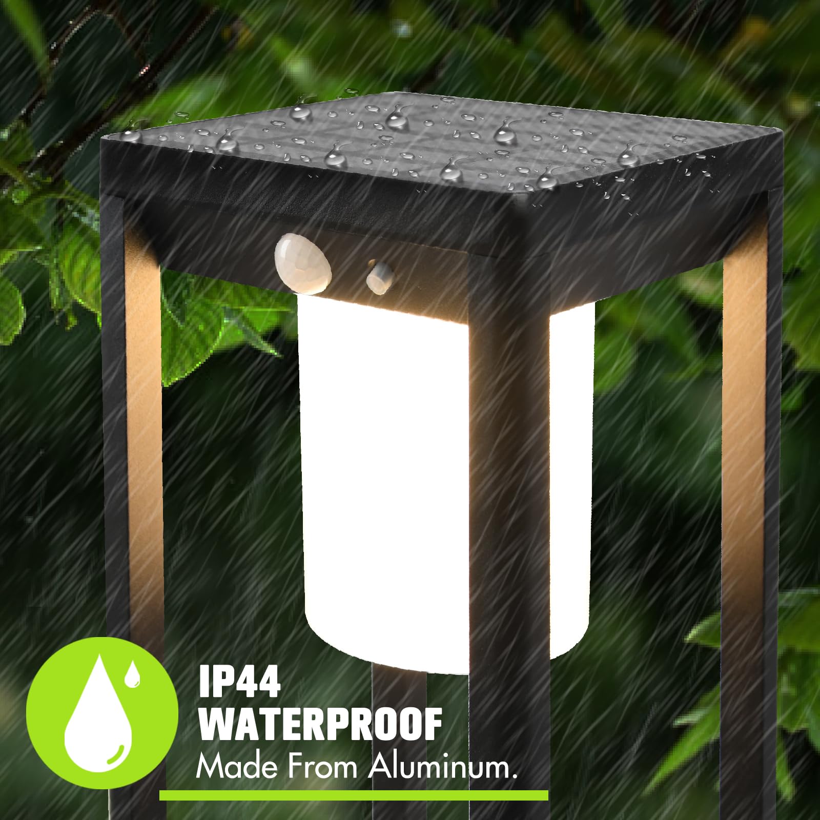 Brimmel Solar Pathway Lights Outdoor, Aluminum Waterproof Floor Lamp, 3 Lighting Modes With Motion Sensor, 600 Lumens Super Brig