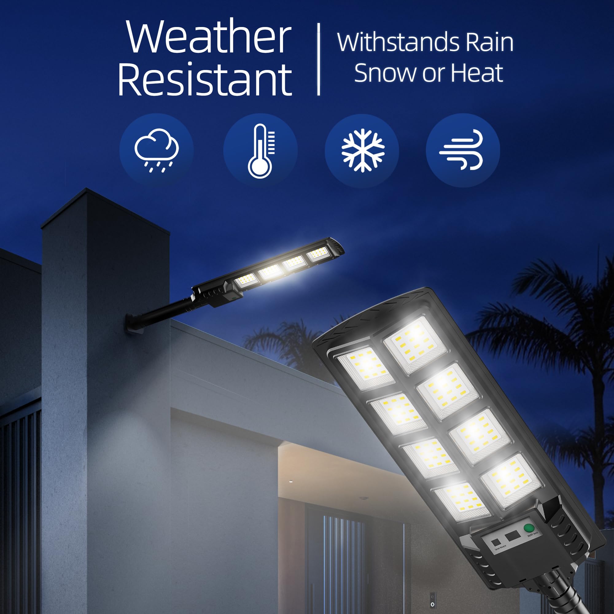 Rklamptech Outdoor Solar Lights, Dusk To Dawn Motion Sensor Waterproof Led Outside Flood Powered Street Lighting, Bright Wall Pa