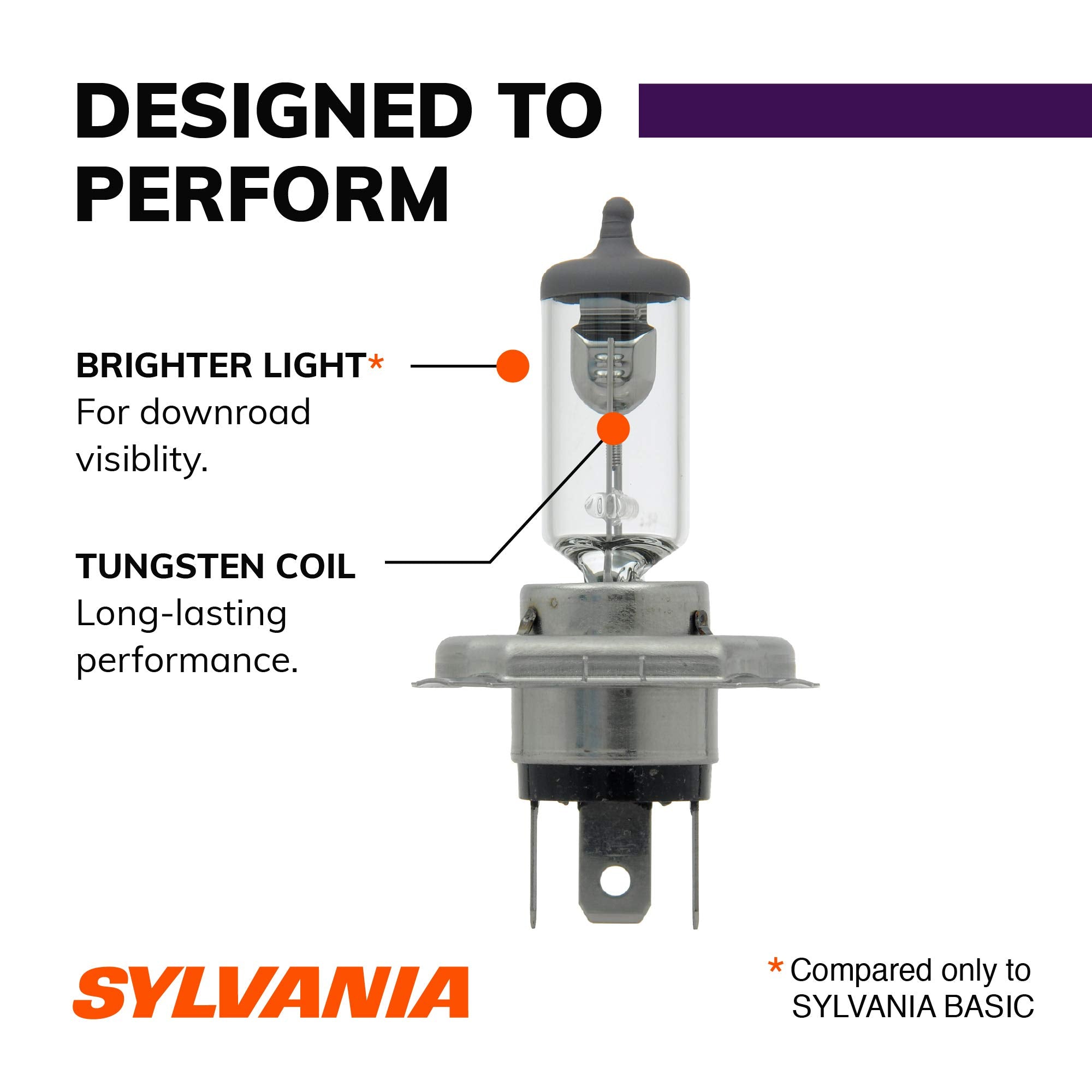 SYLVANIA 9003 XtraVision Halogen Headlight Bulbs - Low Beam & Fog Replacement - 2 Pack - Grey
