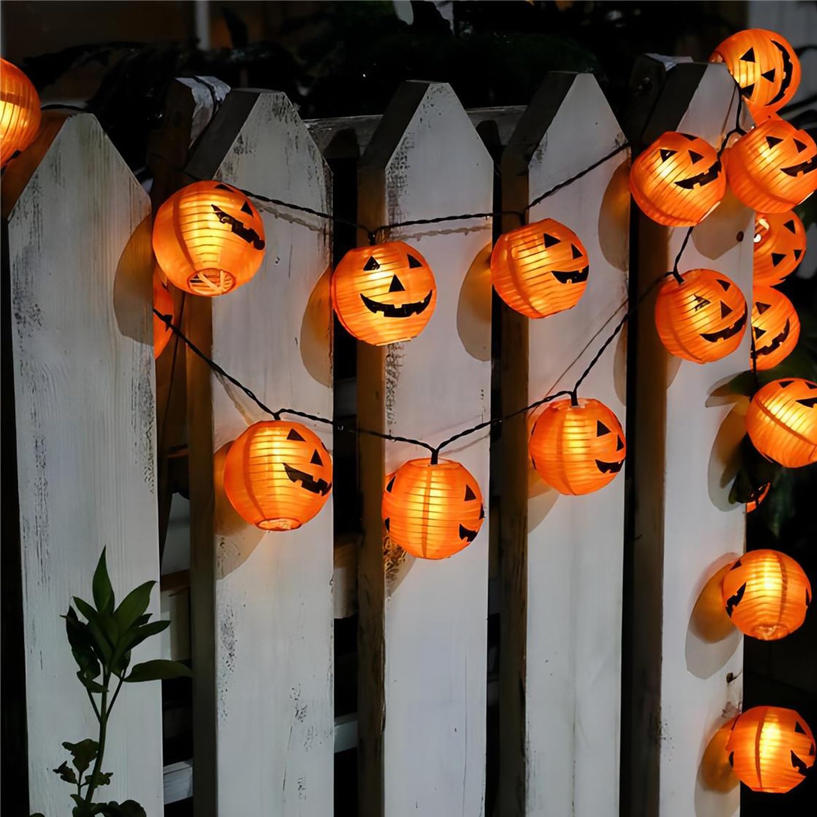 Konictom Halloween Pumpkin String Lights, 8.5Ft, 10 Orange Bulbs, Indoor/Outdoor Decor