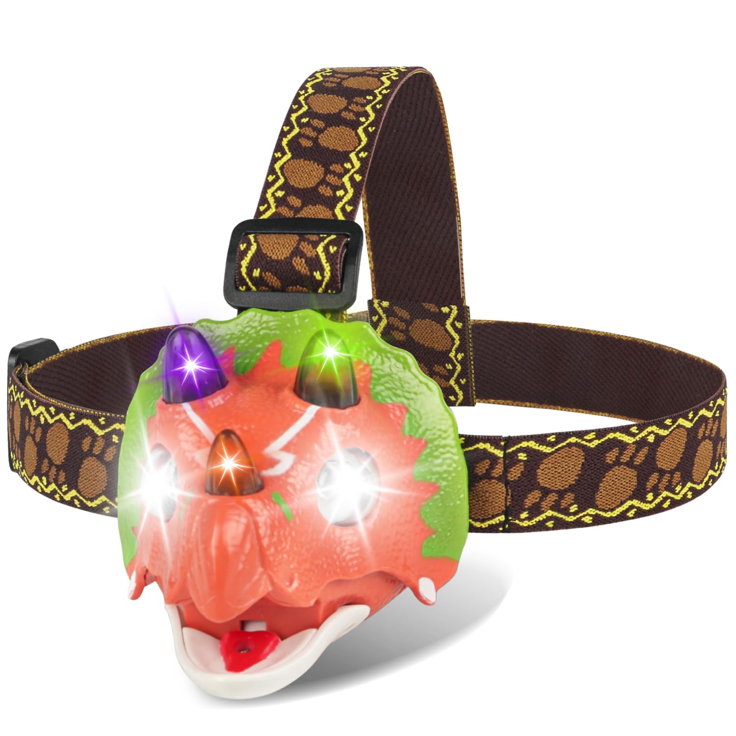Tigtecgame Dinosaur Headlamp - T-Rex Led Flashlight For Kids, Camping & Outdoor Fun