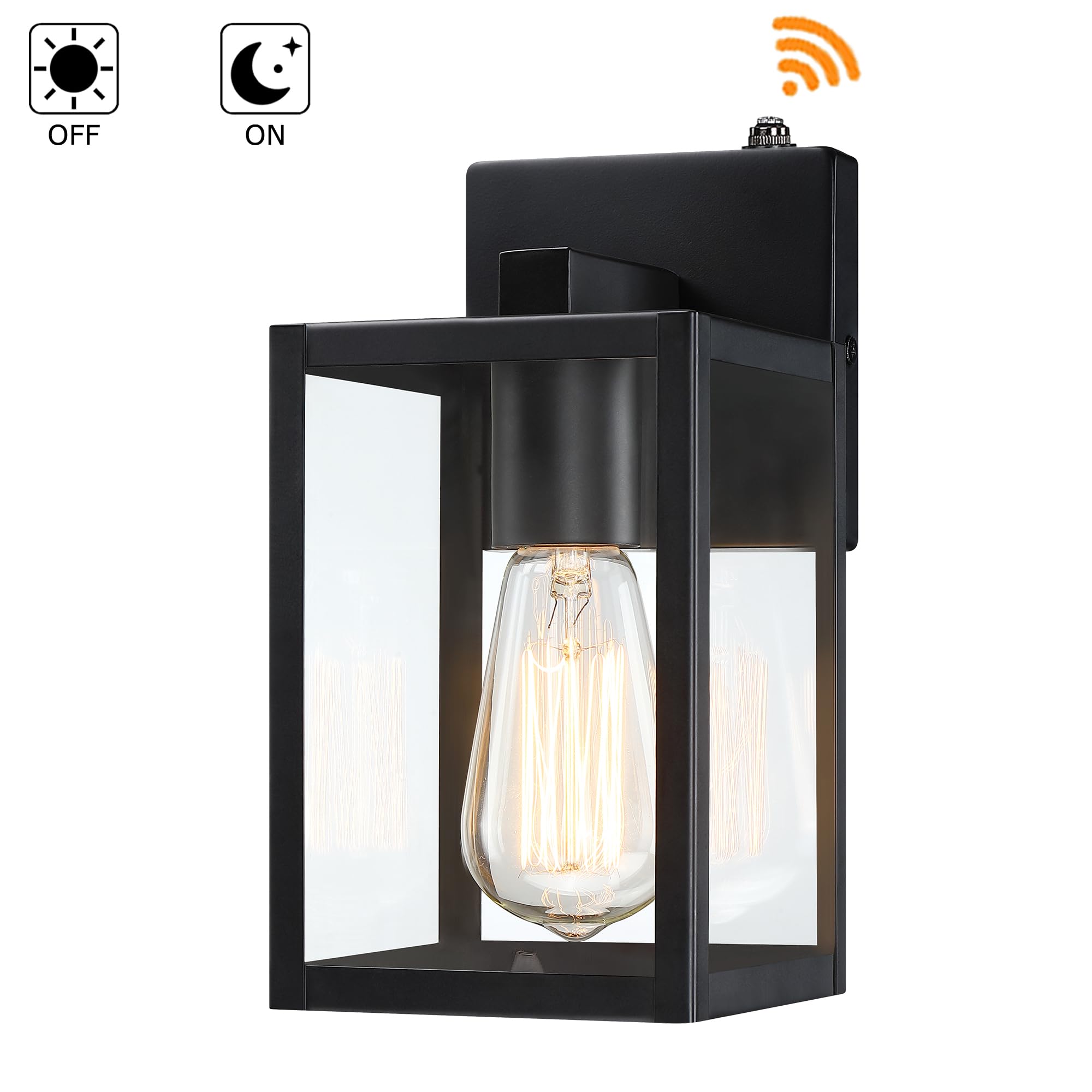 10 Inch Outdoor Wall Light Dusk To Dawn 2 Pack Outdoor Lanterns For Porch Small Outdoor Sconce Lights With Sensor Photocell Wall Lantern For Porch Patio Garage Outdoor Lighting