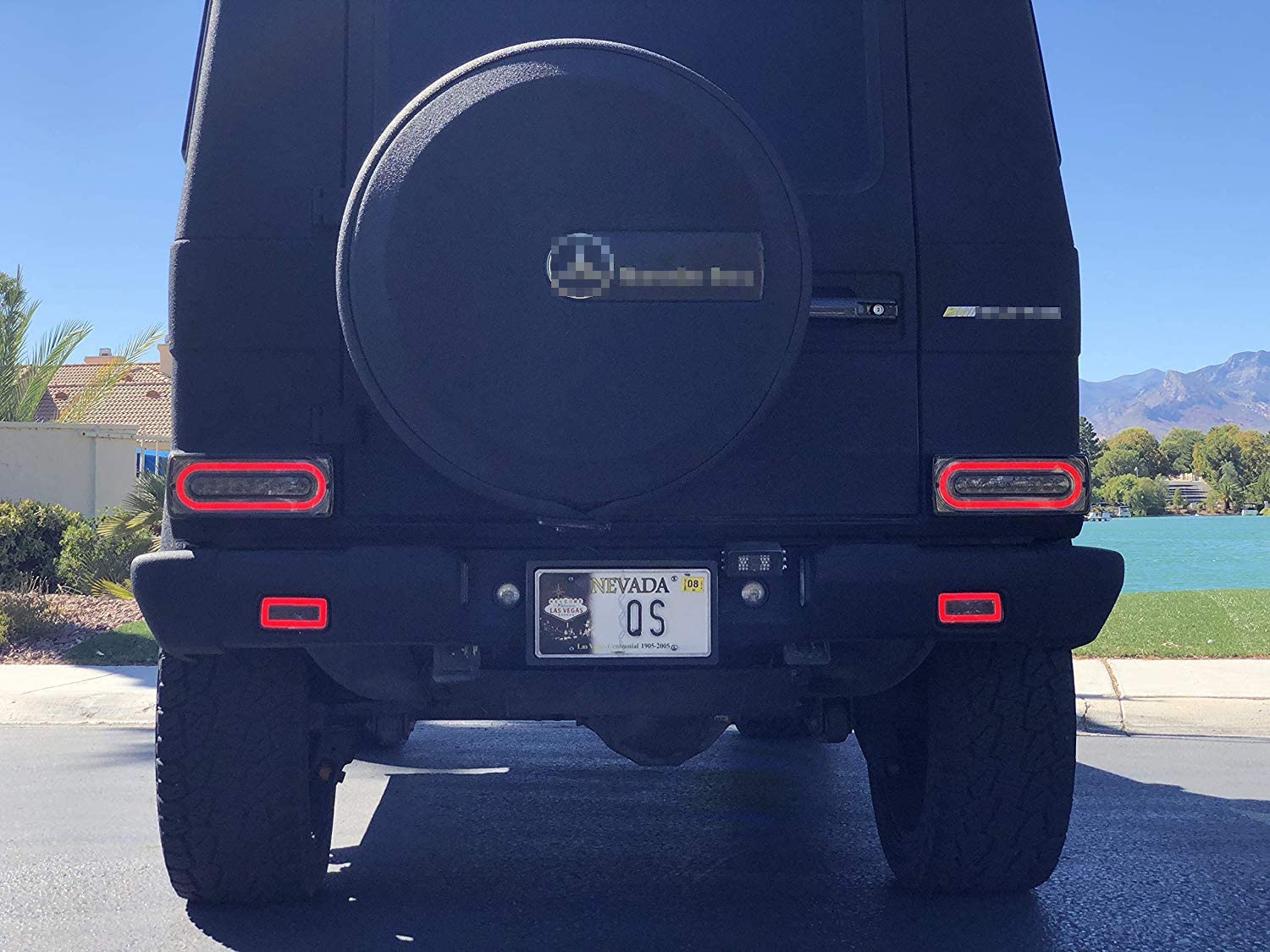 Ijdmtoy Smoked Lens 3-In-1 Led Rear Fog Backup Light Kit Compatible With 1986-2018 Mercedes Benz W463 G-Class G500 G550 G55 G63 Amg, Functions As Rear Fog Driving Brake & Reverse Lights