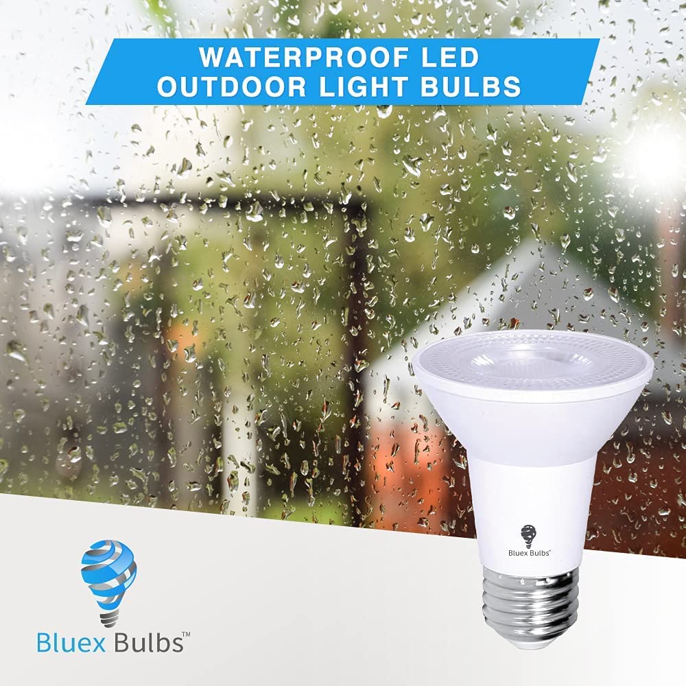 Bluex Bulbs 10 Pack PAR20 LED Flood Light Bulbs, 8W 500 Lumens, Dimmable, Waterproof, 6000K Daylight