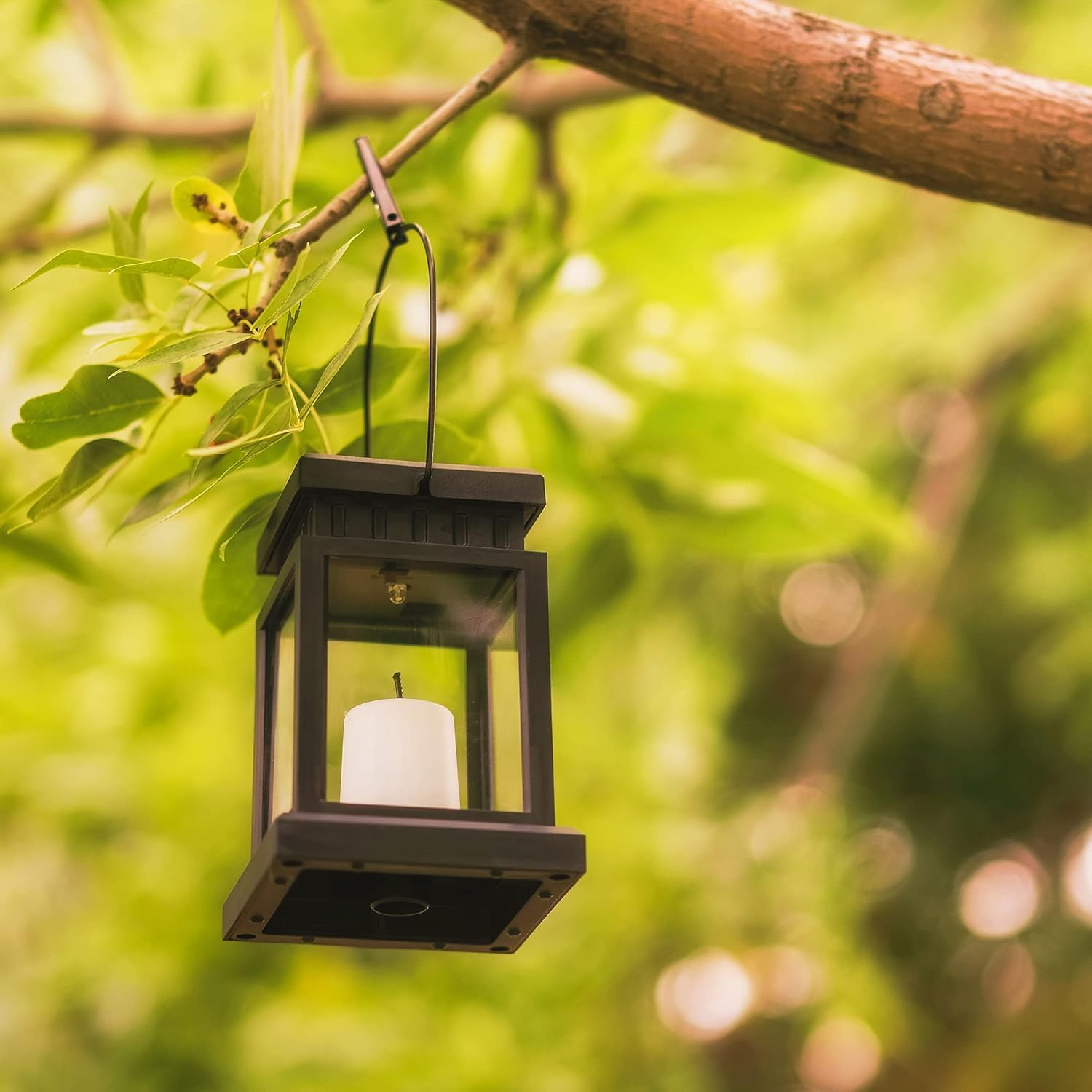 Solpex Solar Lanterns Outdoor - 8 Pack Led Hanging Lights, Waterproof, Candle Effect, Black, 3.5X3.5X16.2, Model 8374-X