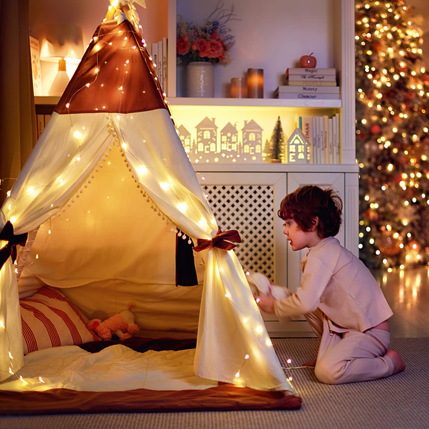 Homemory Fairy Lights, 20 Ft, 60 LED, Battery Operated, Warm White, Waterproof, 8 Modes, 2 Pack