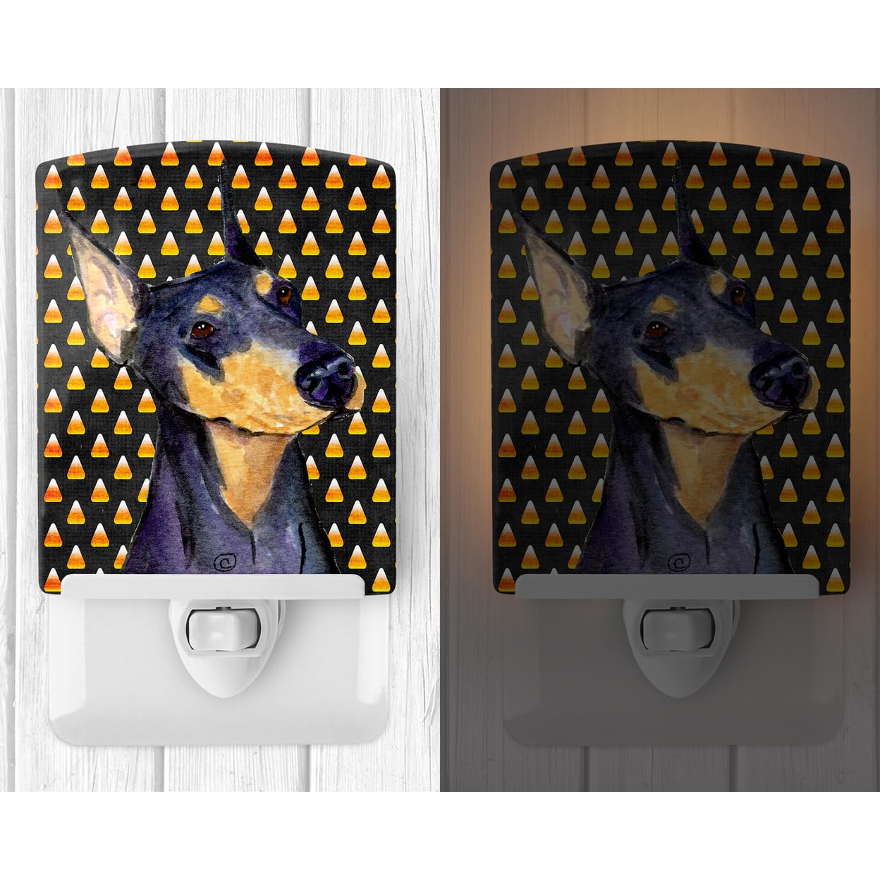 Carolines Treasures Ceramic Night Light, Doberman #4, 6x4x3in, Model SS4288CNL, UL-Certified, Ideal for Bedroom, Bathroom, Kitchen