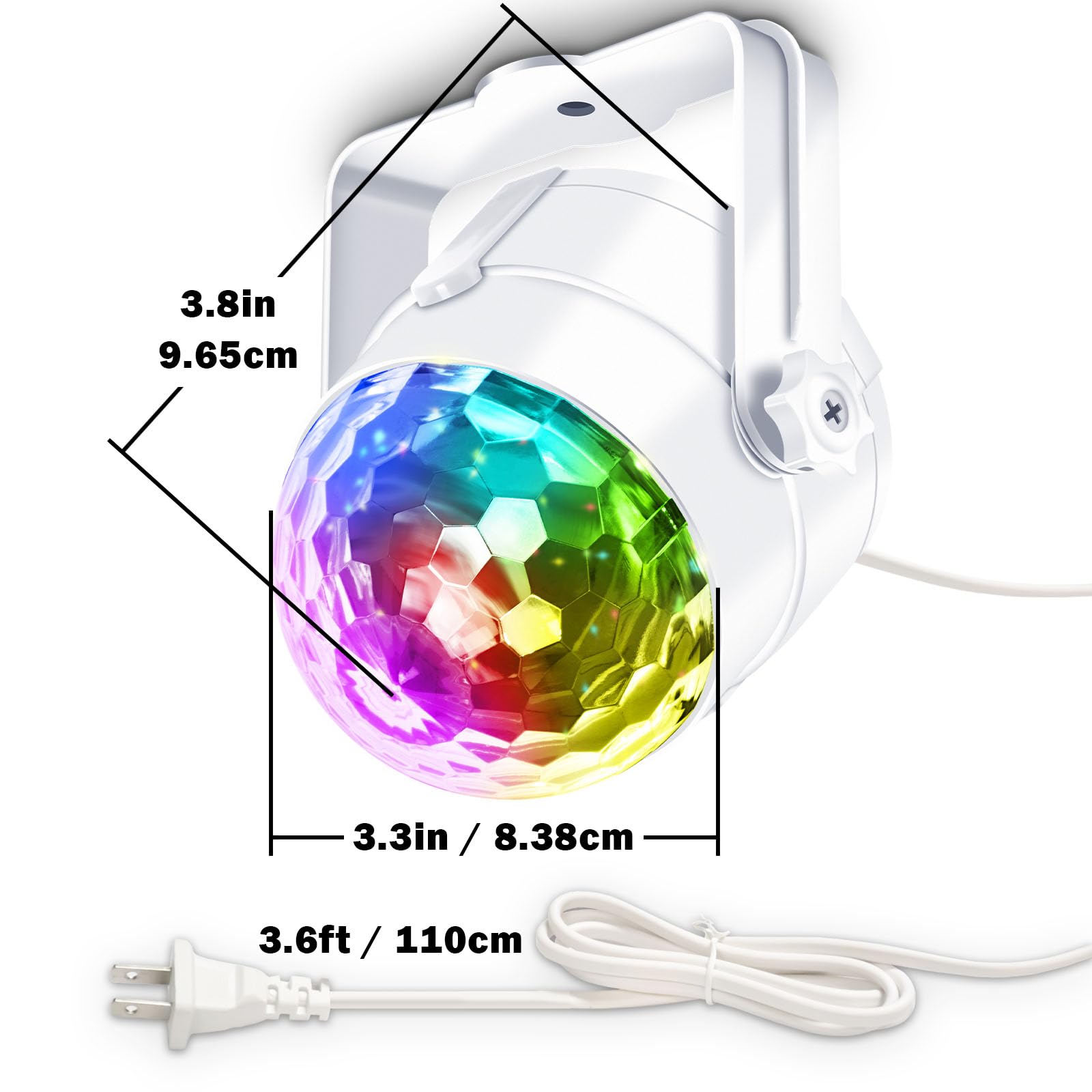 Apeocose 2-Pack Disco Ball Party Lights Sound Activated Remote Control, Music Sync Dj Strobe Lamp For Birthday Mardi Gras Easter